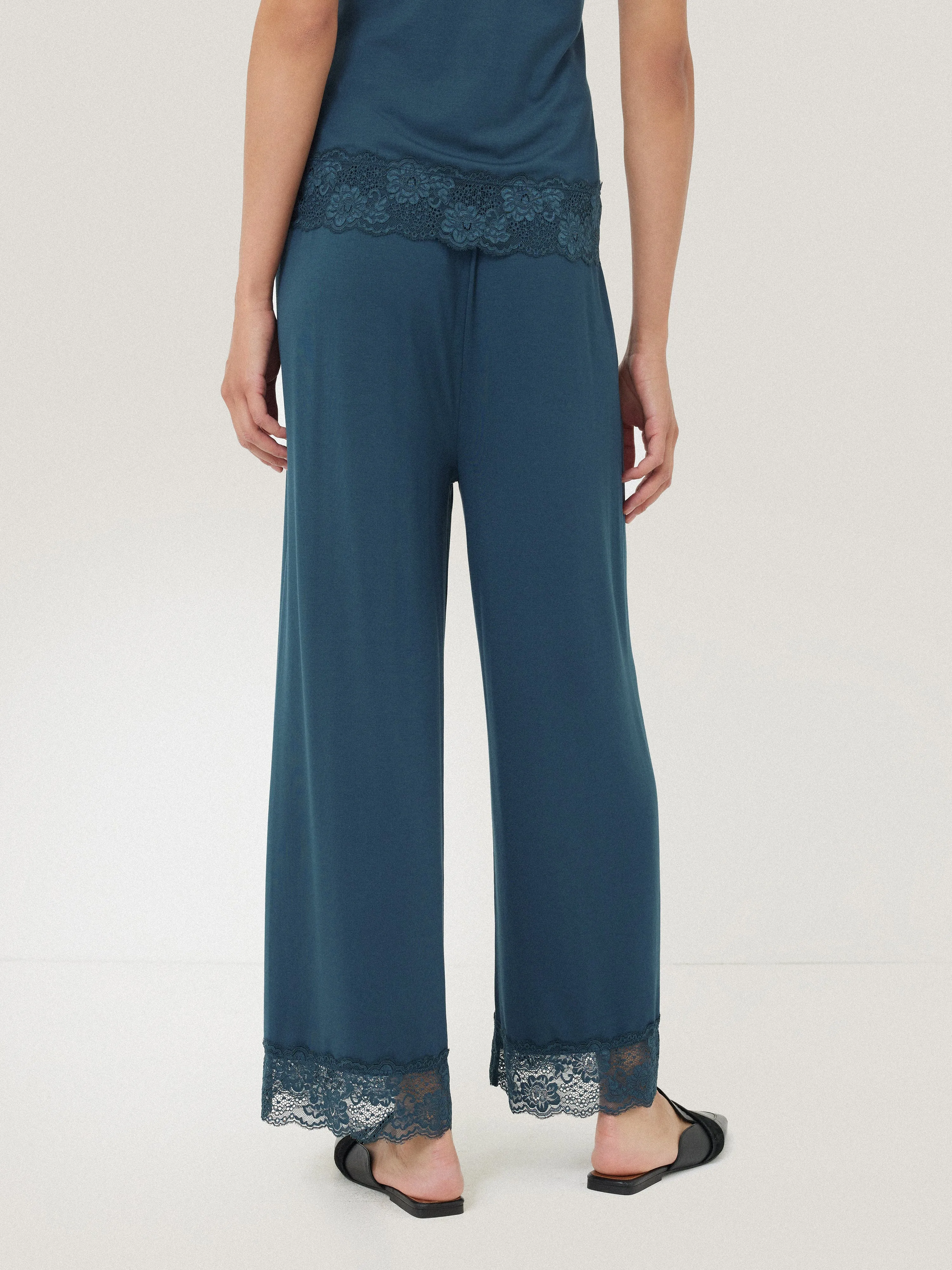 Modal Lace Pyjama Trouser | Grey sold by Jigsaw product image thumbnail 4
