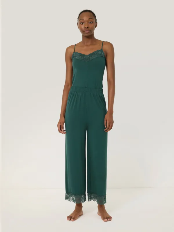 Modal Lace Pyjama Trouser | Green sold by Jigsaw