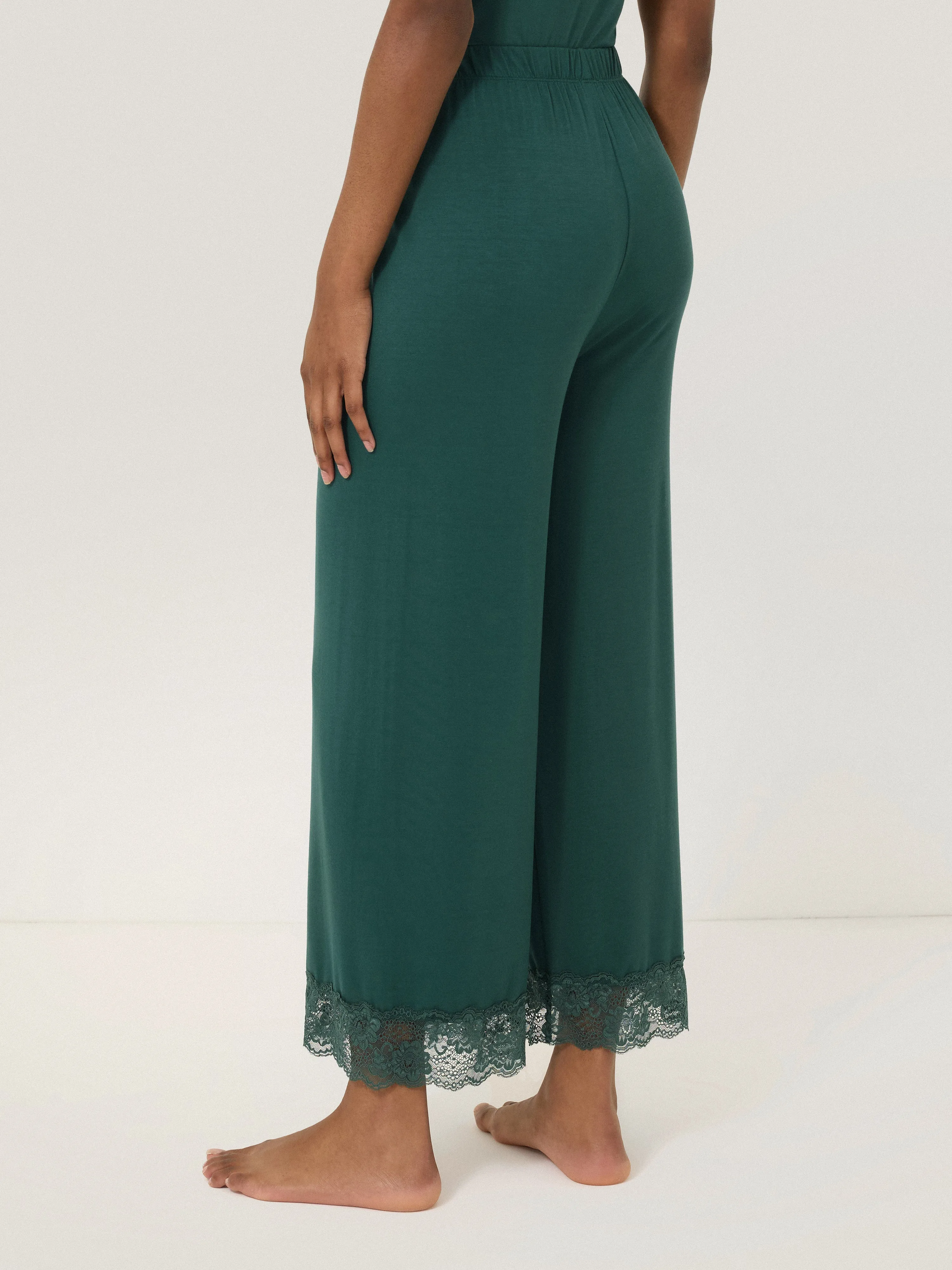 Modal Lace Pyjama Trouser | Green sold by Jigsaw product image thumbnail 5