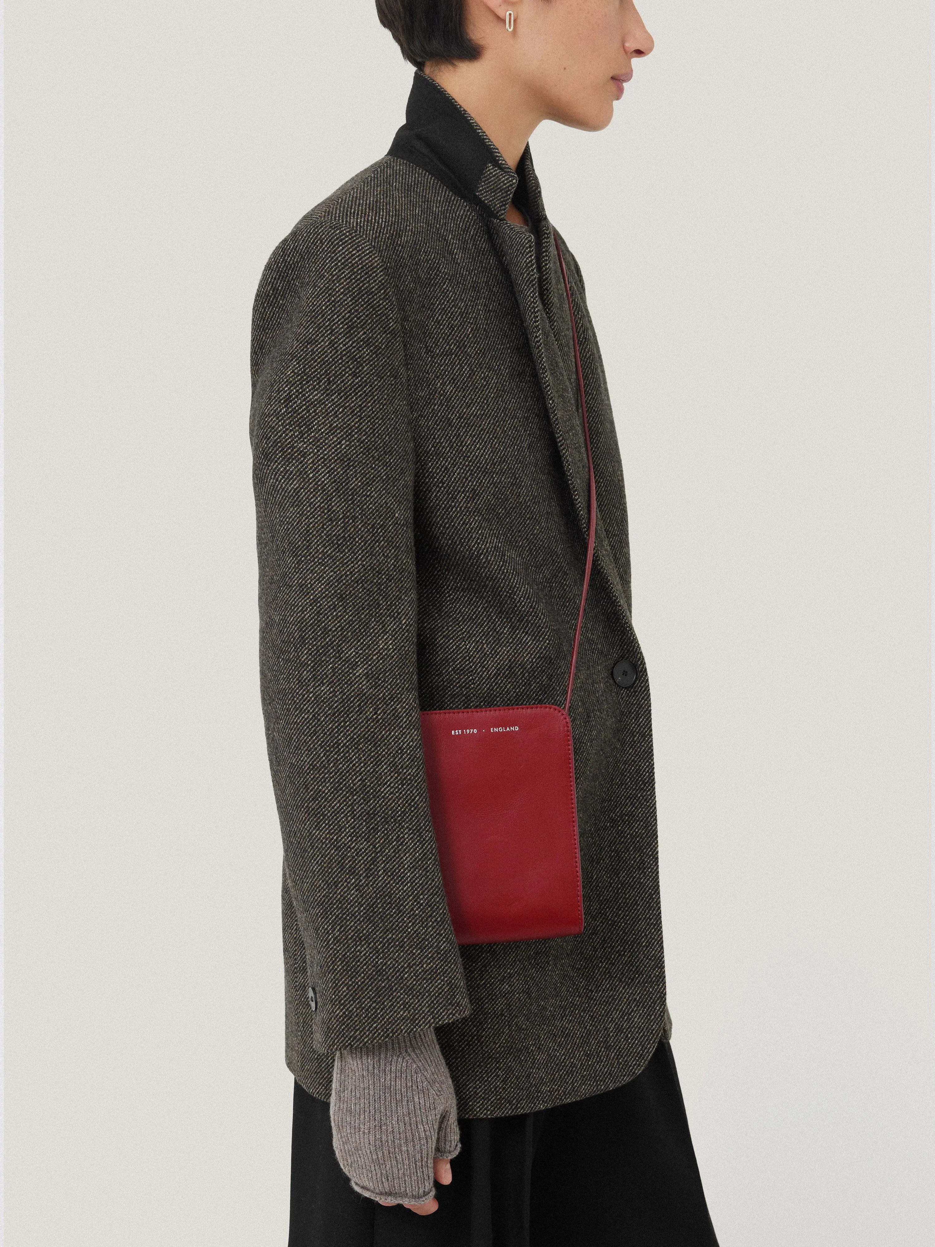 Leather Crossbody Phone Bag | Red sold by Jigsaw product image thumbnail 3