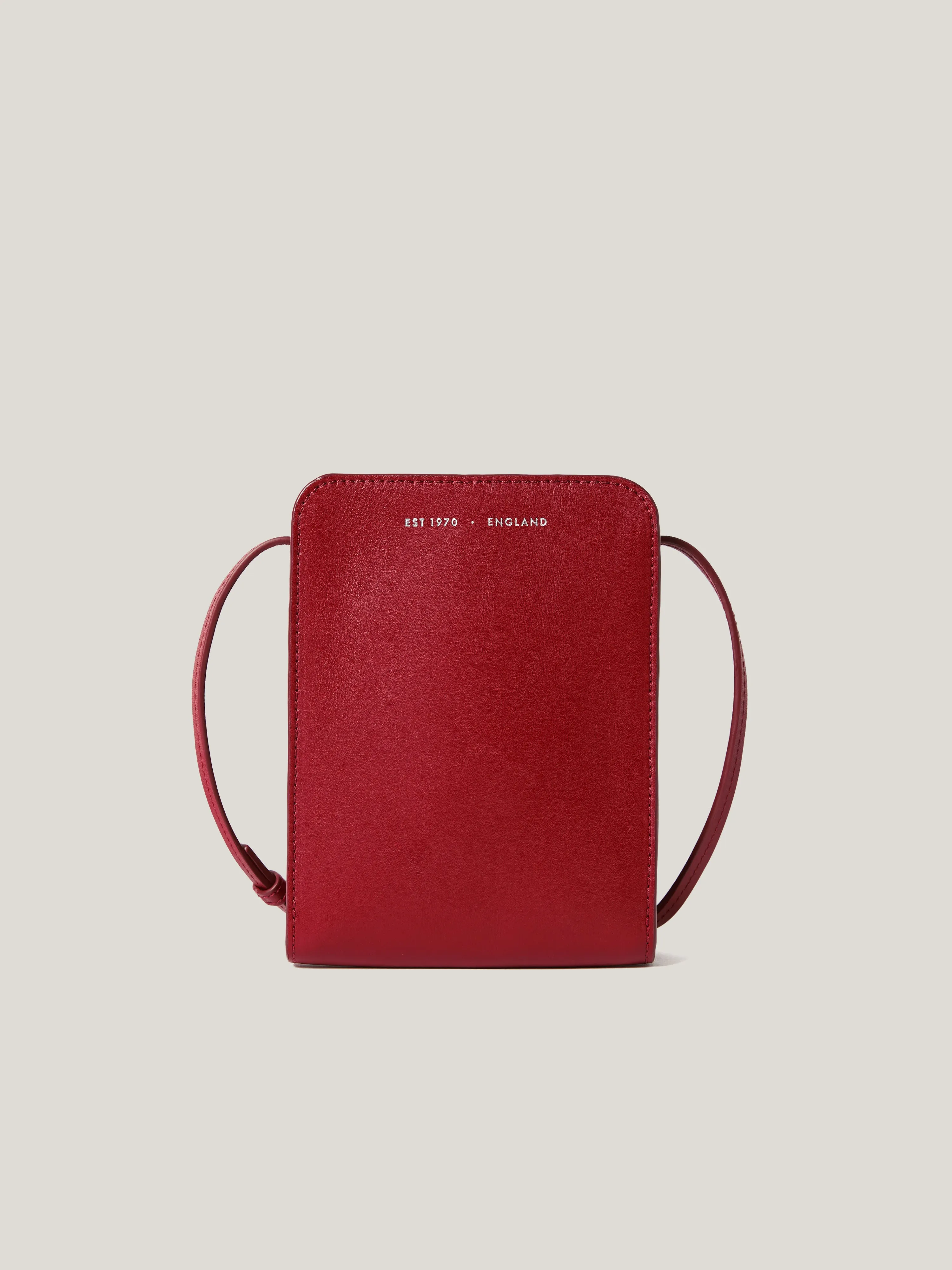 Leather Crossbody Phone Bag | Red sold by Jigsaw
