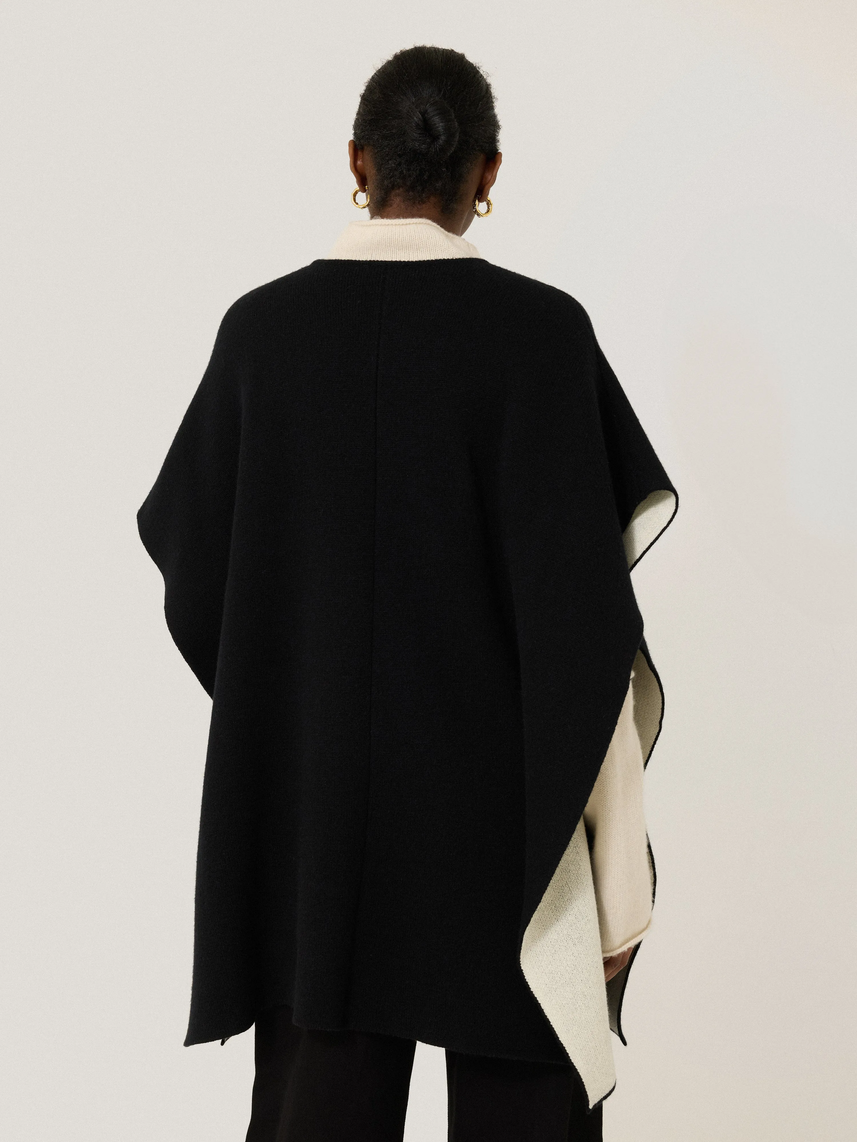 Double Faced Contrast Cape | Black sold by Jigsaw product image thumbnail 5