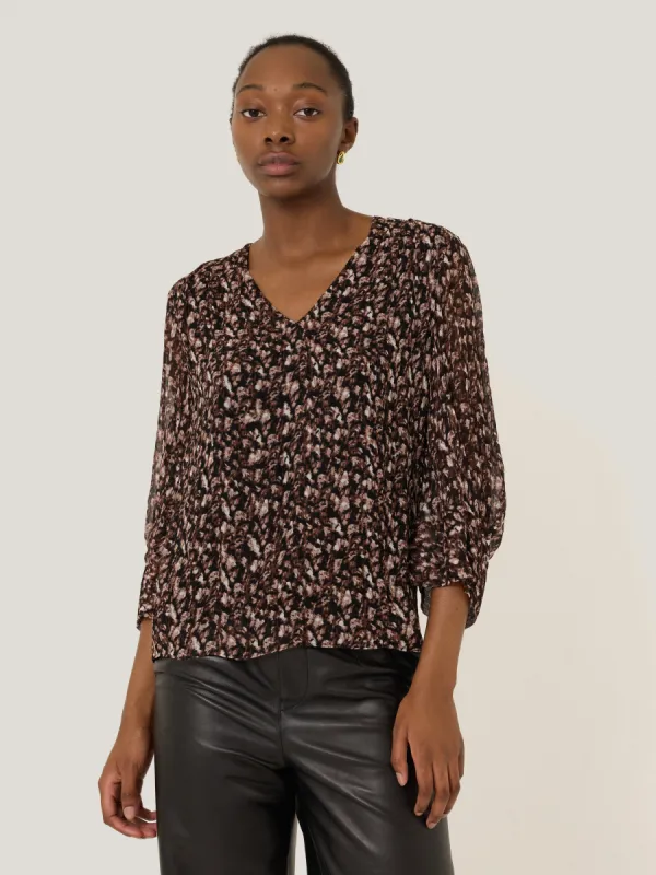 Abstract Leopard Top | Brown sold by Jigsaw