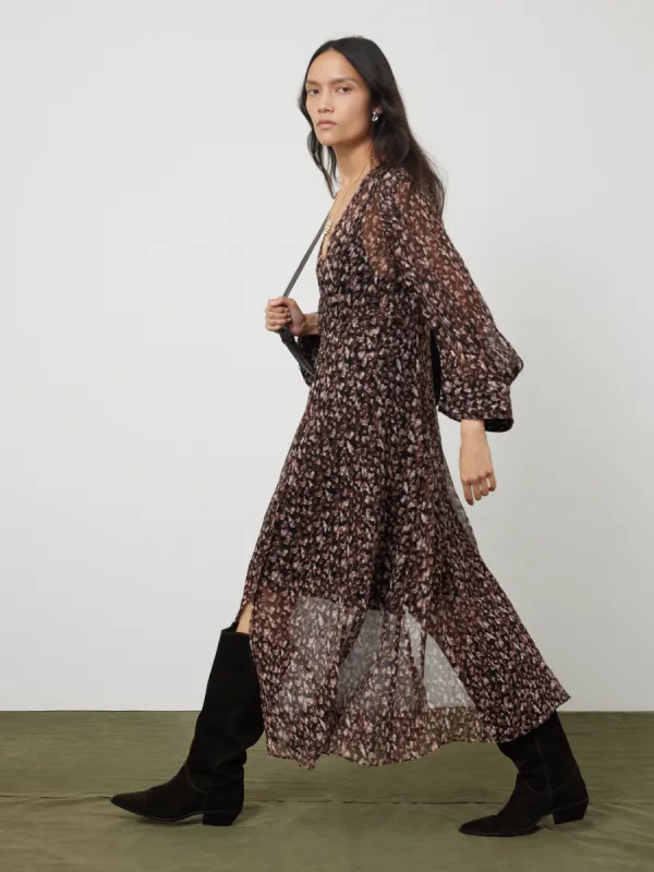 Abstract Leopard Midi Dress | Brown sold by Jigsaw