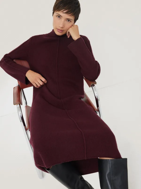 Wool Cashmere Blend Dress | Burgundy sold by Jigsaw
