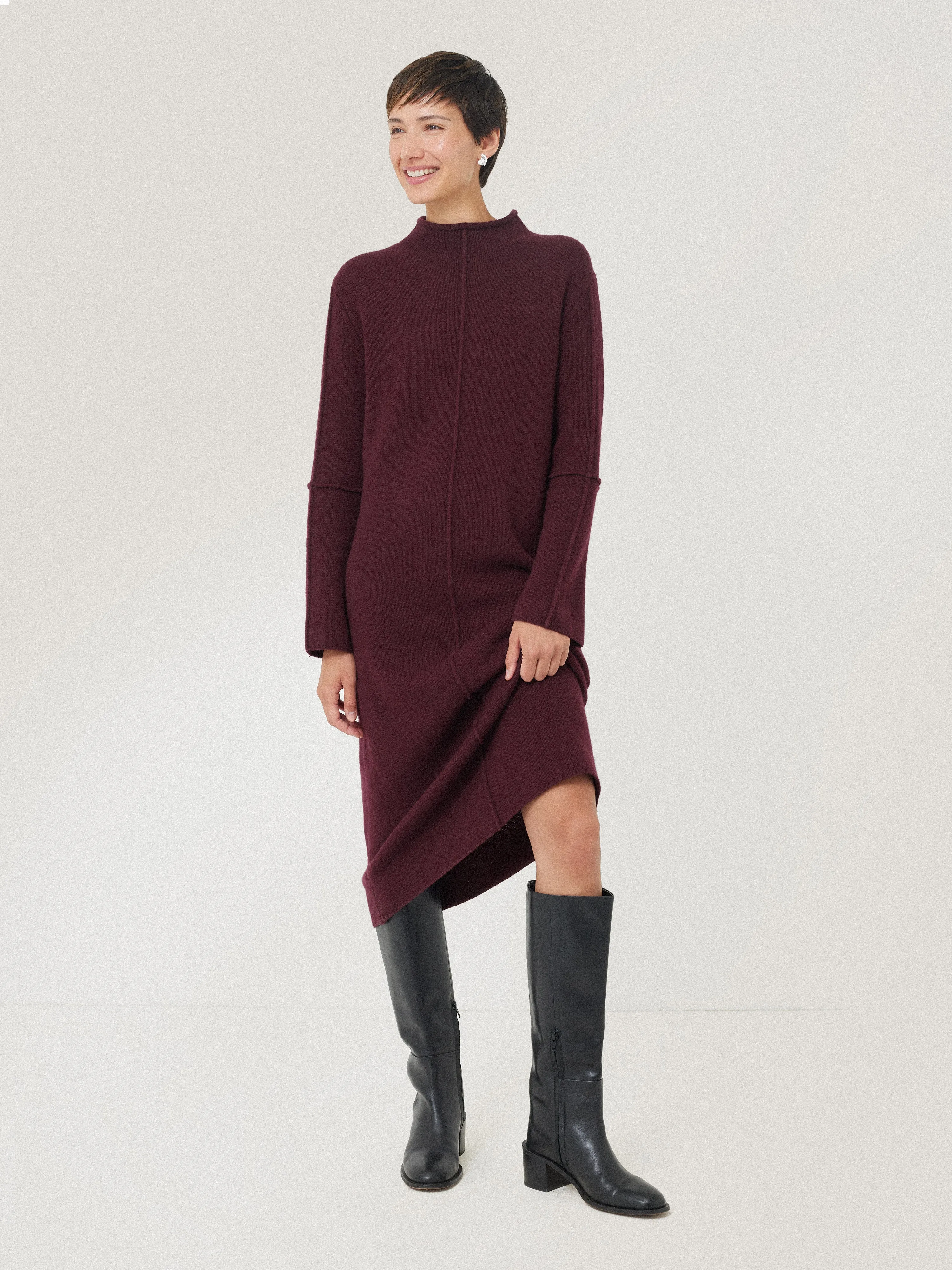 Wool Cashmere Blend Dress | Burgundy sold by Jigsaw product image thumbnail 2
