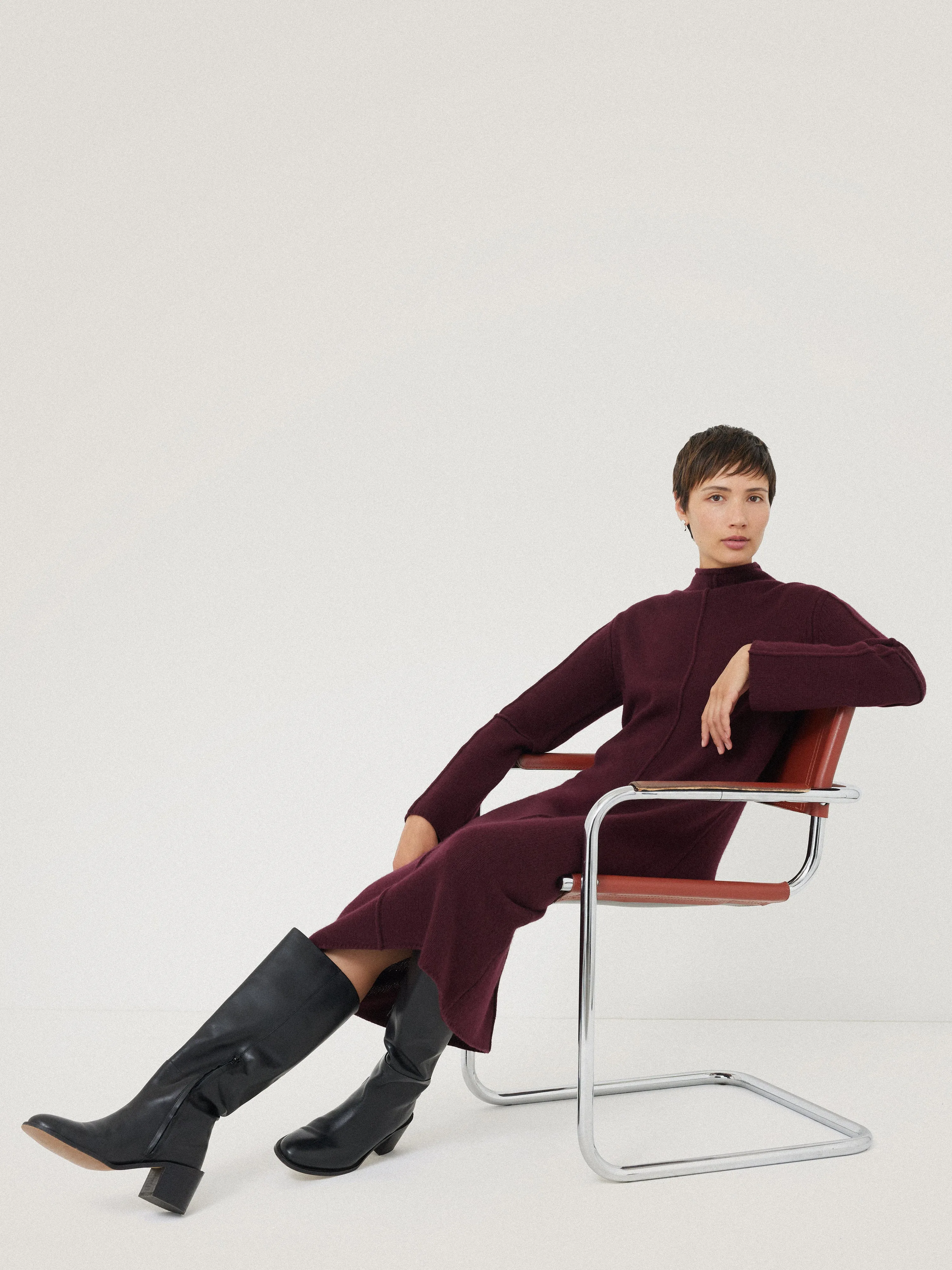 Wool Cashmere Blend Dress | Burgundy sold by Jigsaw product image thumbnail 3