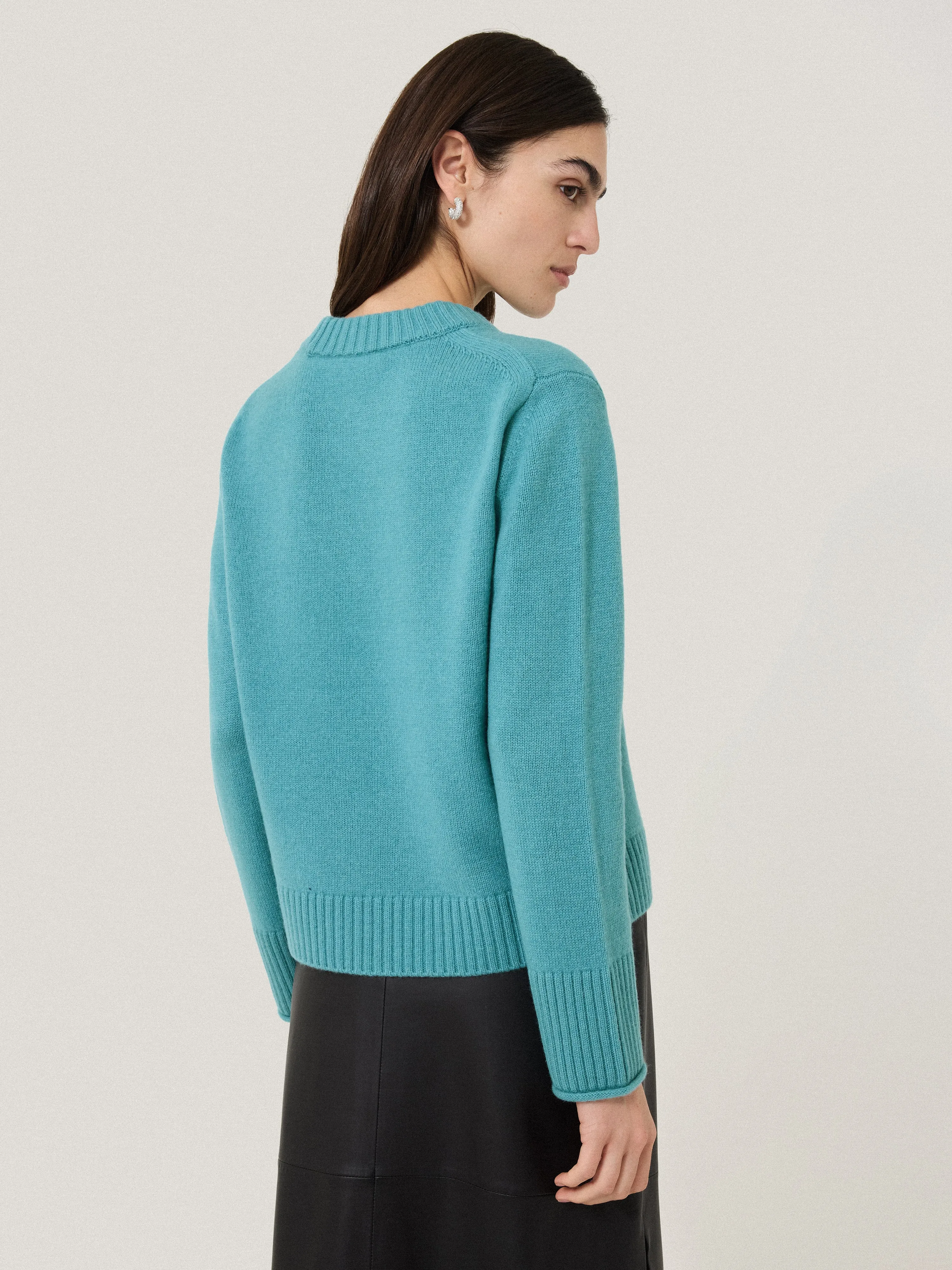 Compact Wool Cashmere Blend Jumper | Powder Blue sold by Jigsaw product image thumbnail 5
