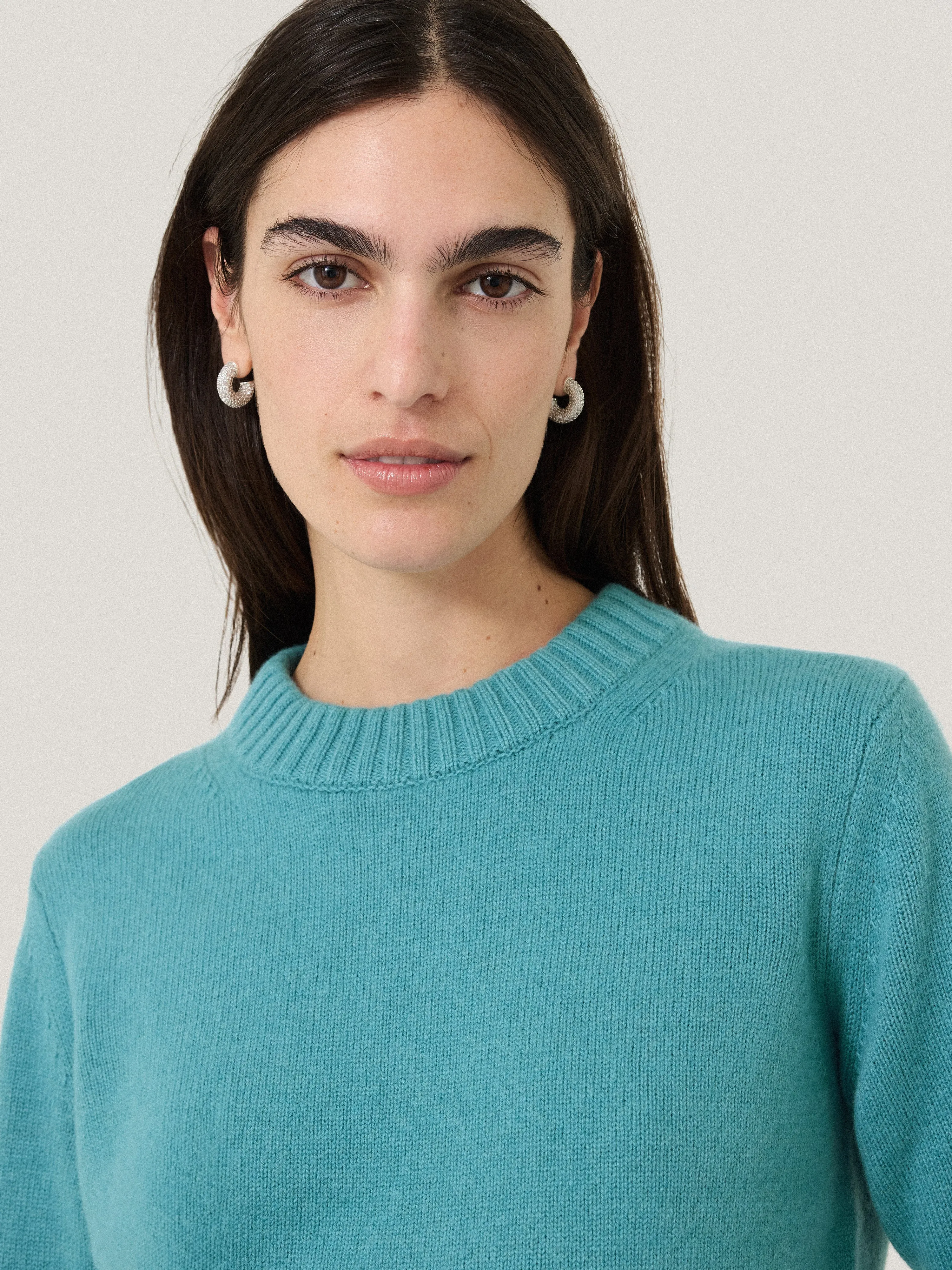 Compact Wool Cashmere Blend Jumper | Powder Blue sold by Jigsaw product image thumbnail 2