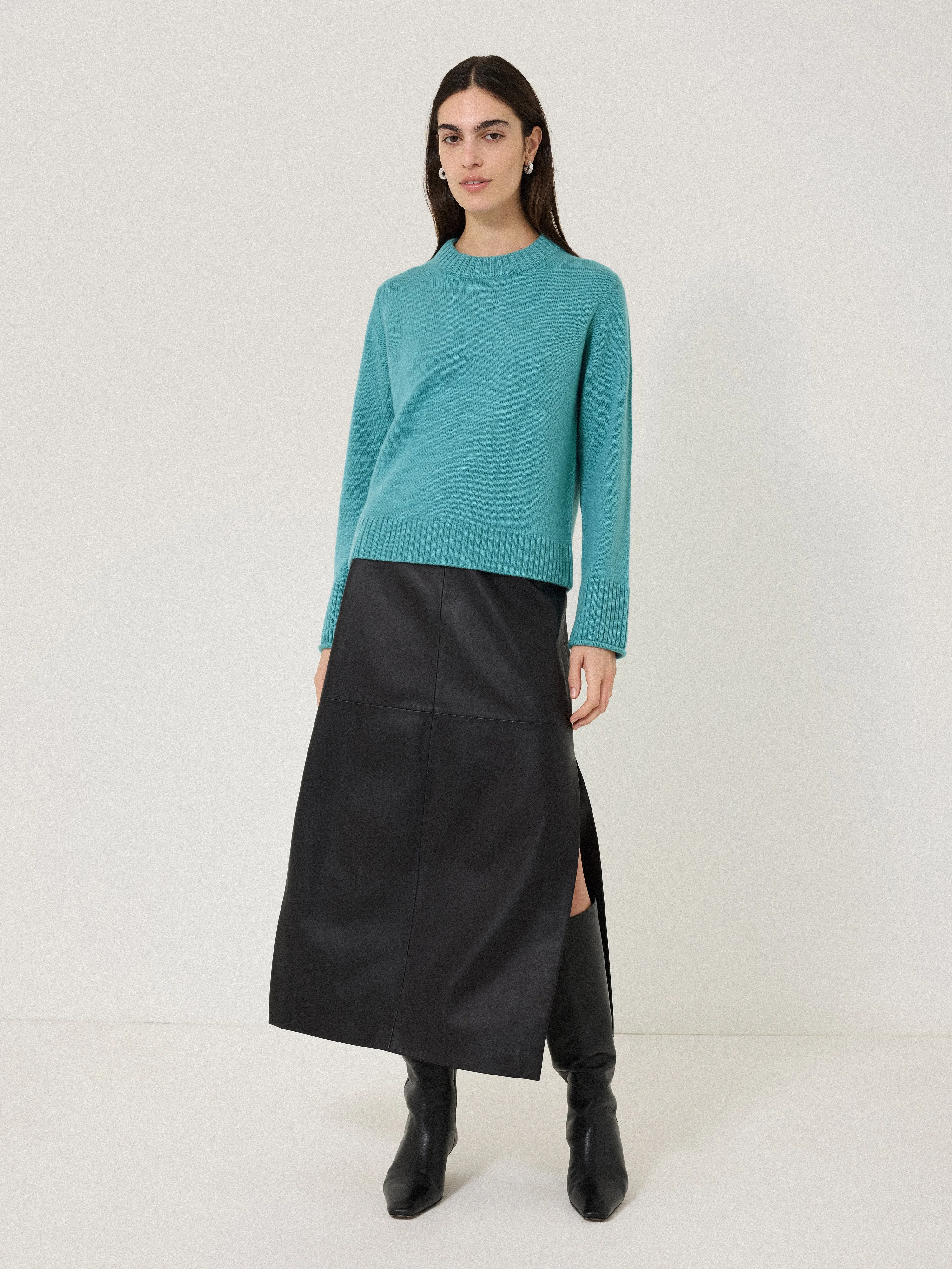 Compact Wool Cashmere Blend Jumper | Powder Blue sold by Jigsaw product image thumbnail 3