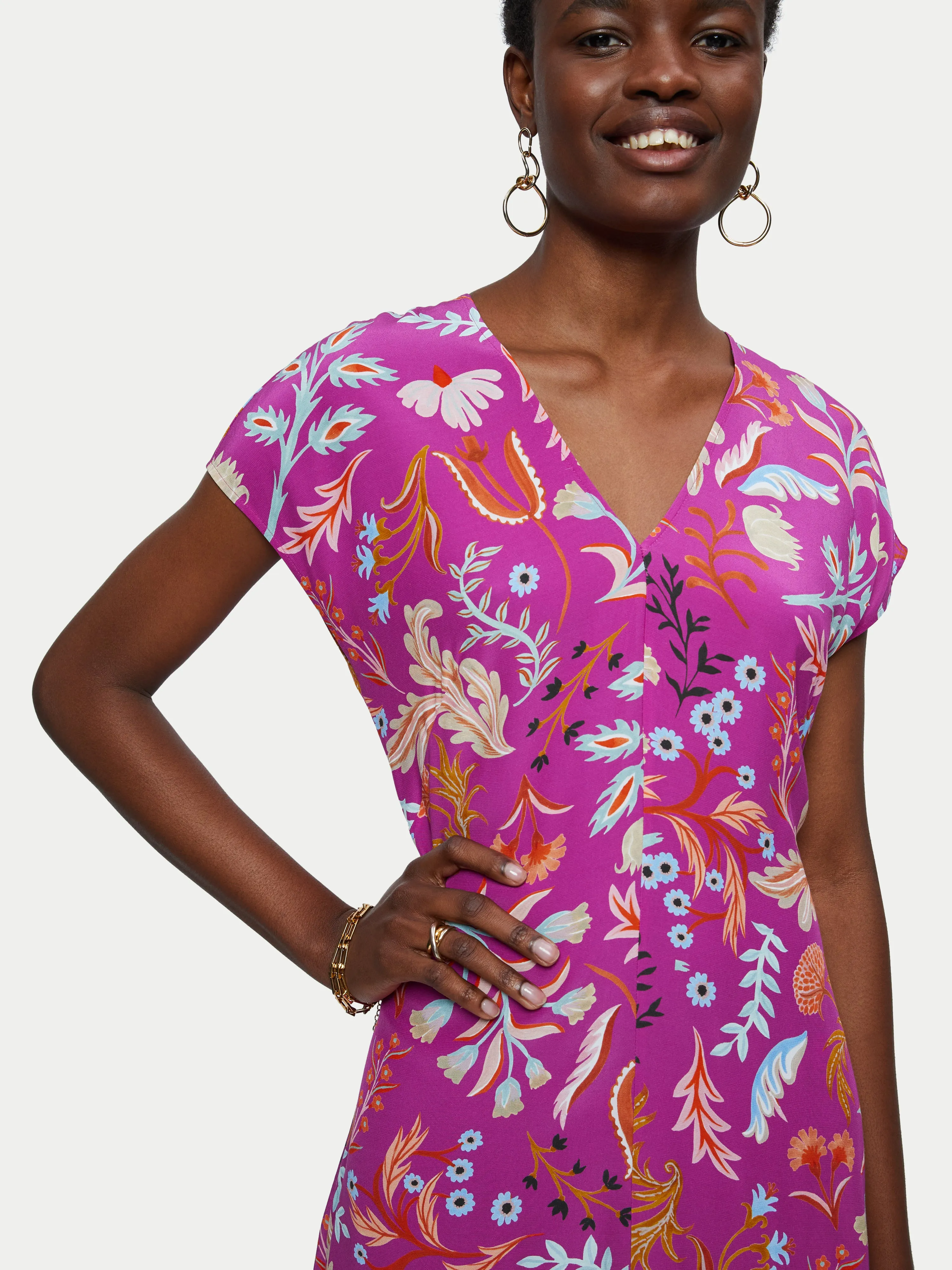 Sunkissed Floral Midi Dress | Pink sold by Jigsaw product image thumbnail 2