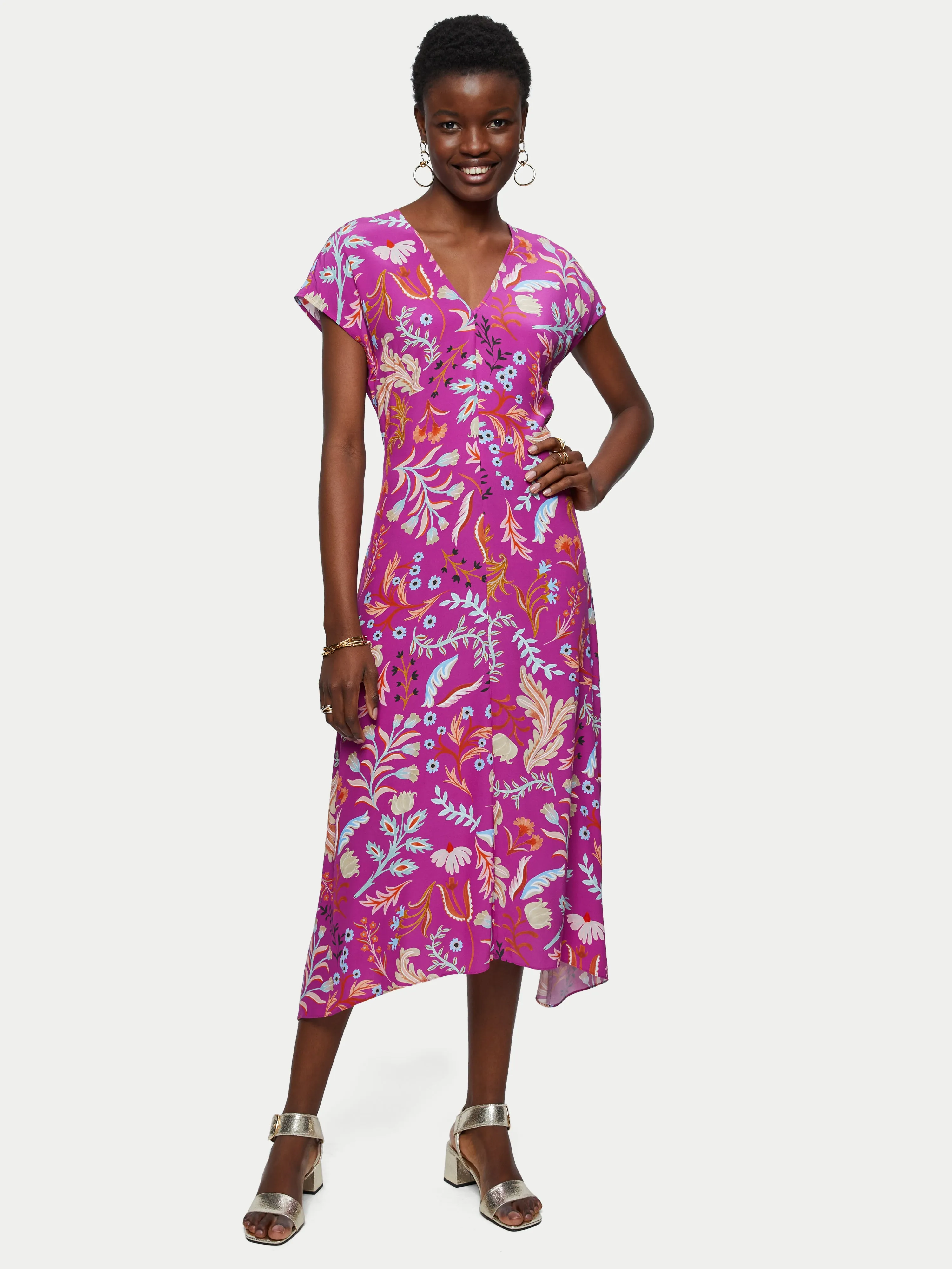 Sunkissed Floral Midi Dress | Pink sold by Jigsaw