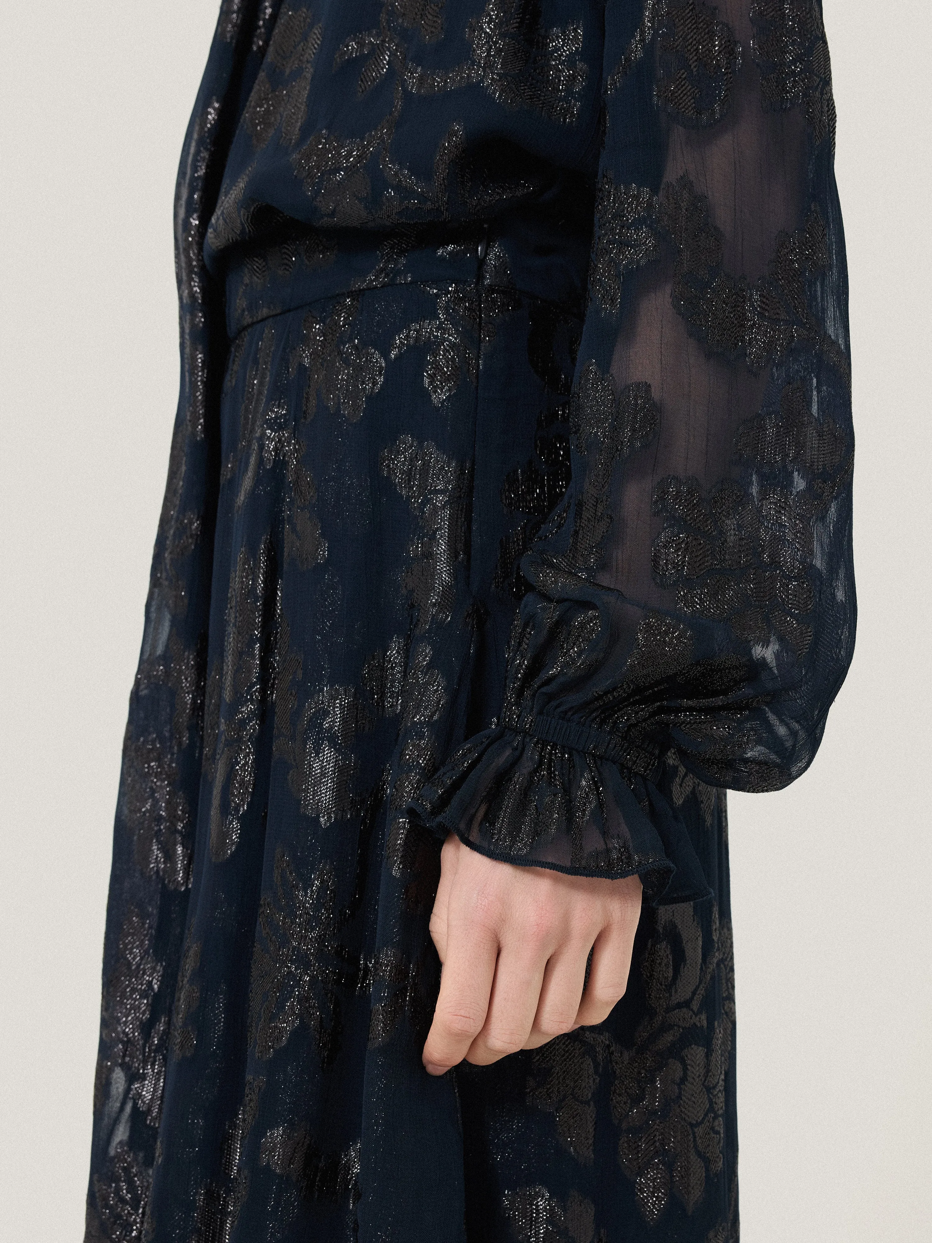 Metallic Jacquard Top | Navy sold by Jigsaw product image thumbnail 4