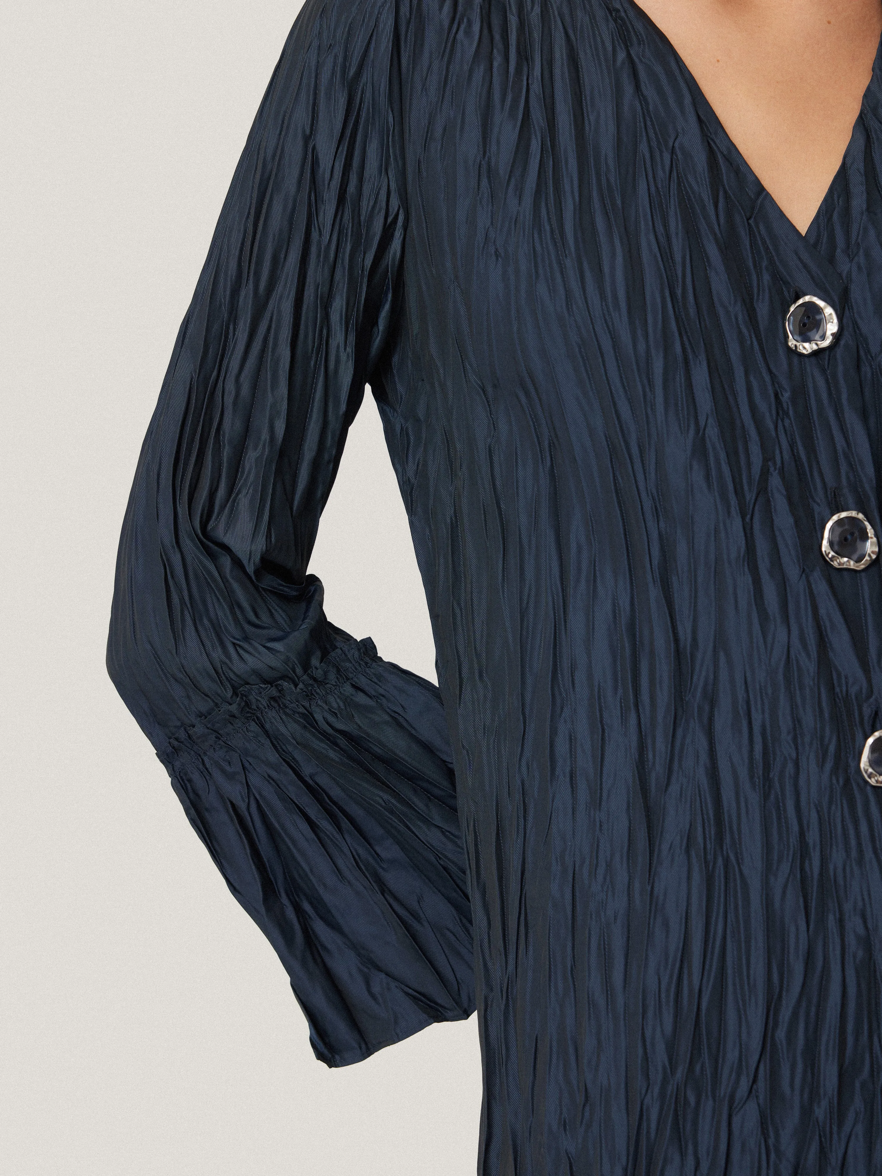 Plisse Button Up Top | Navy sold by Jigsaw product image thumbnail 3