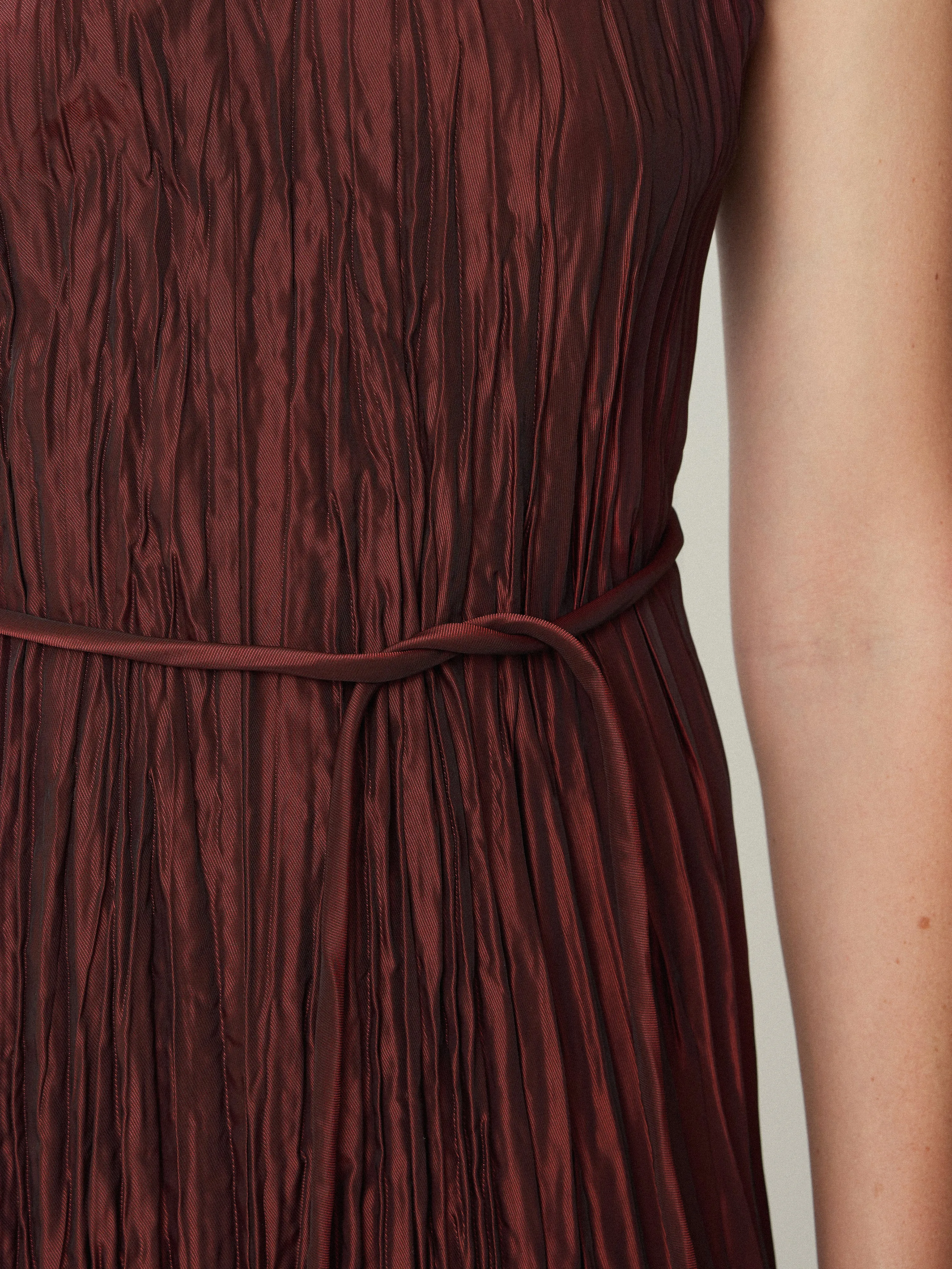 Plisse Belted Dress | Red sold by Jigsaw product image thumbnail 4