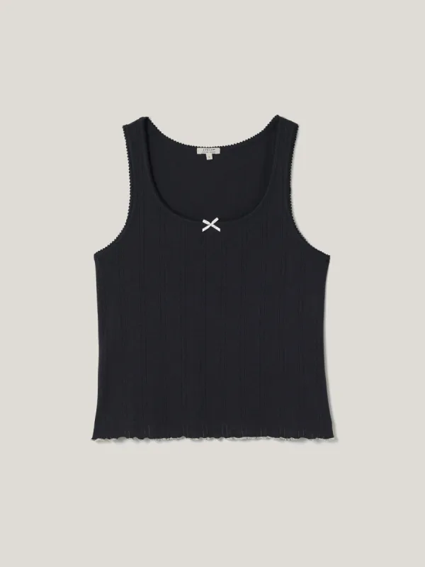 Pointelle Vest Top | Navy sold by Jigsaw