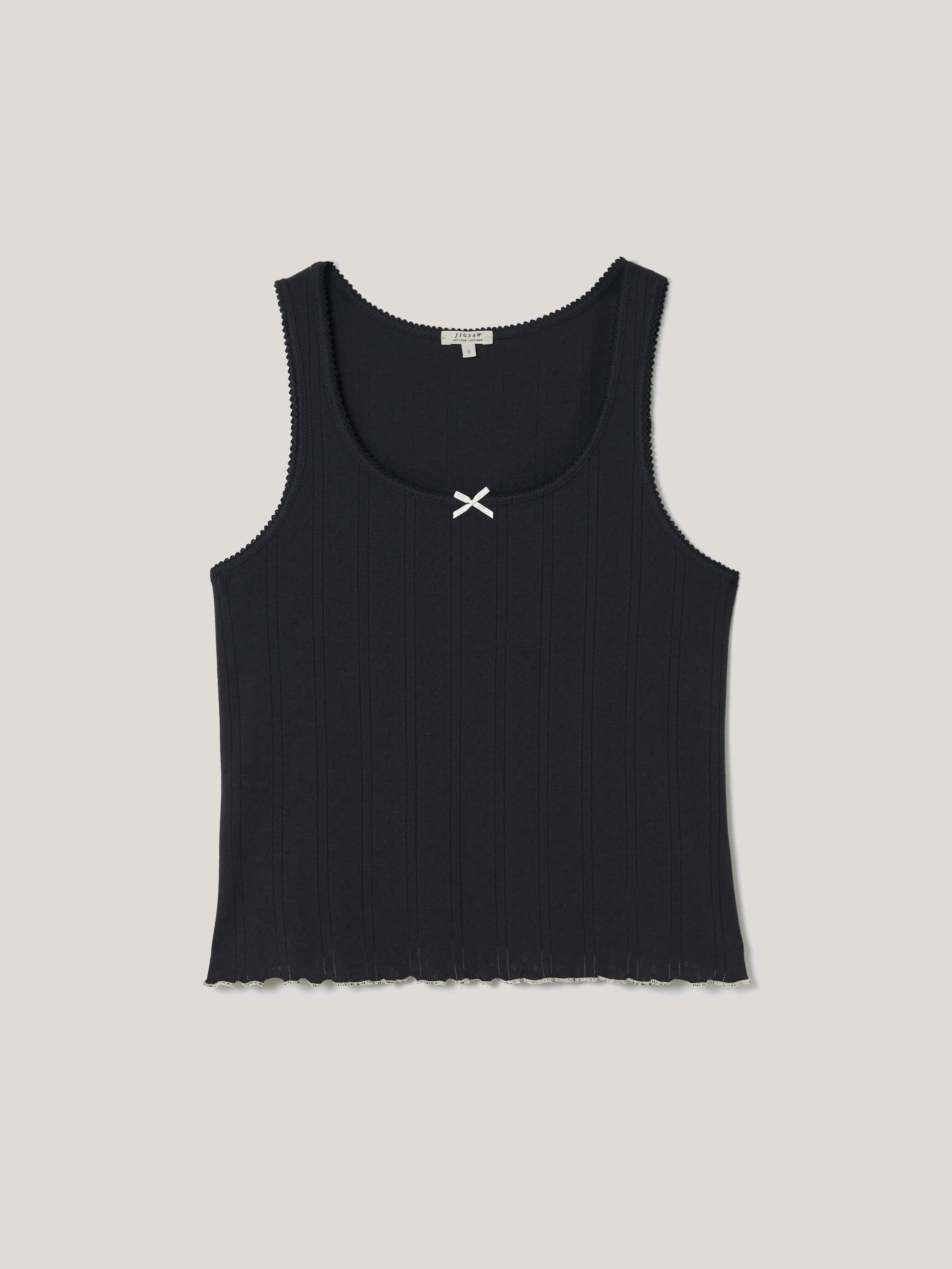 Pointelle Vest Top | Navy sold by Jigsaw