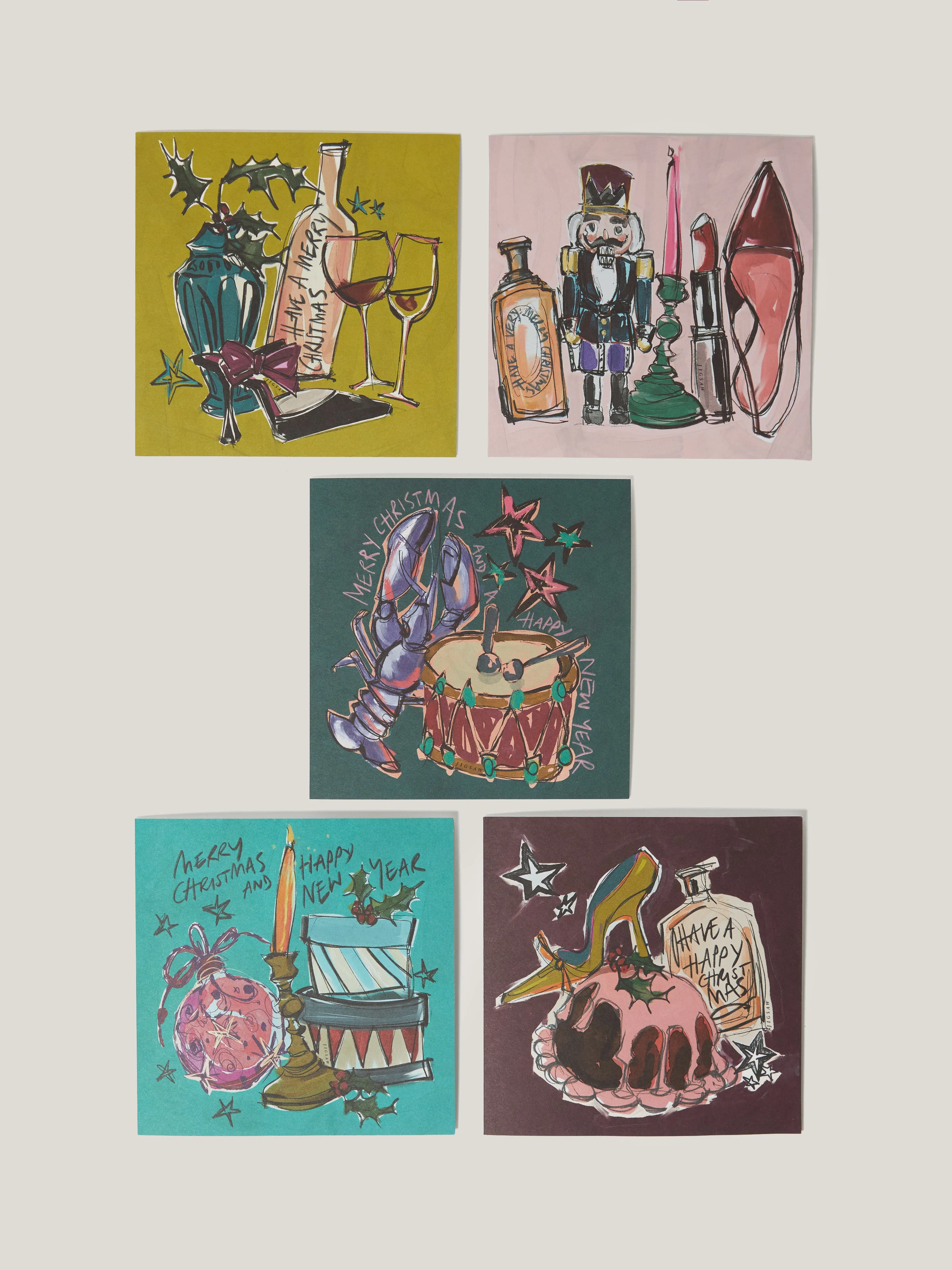 Festive Illustrated Card Pack | Multi sold by Jigsaw product image thumbnail 3
