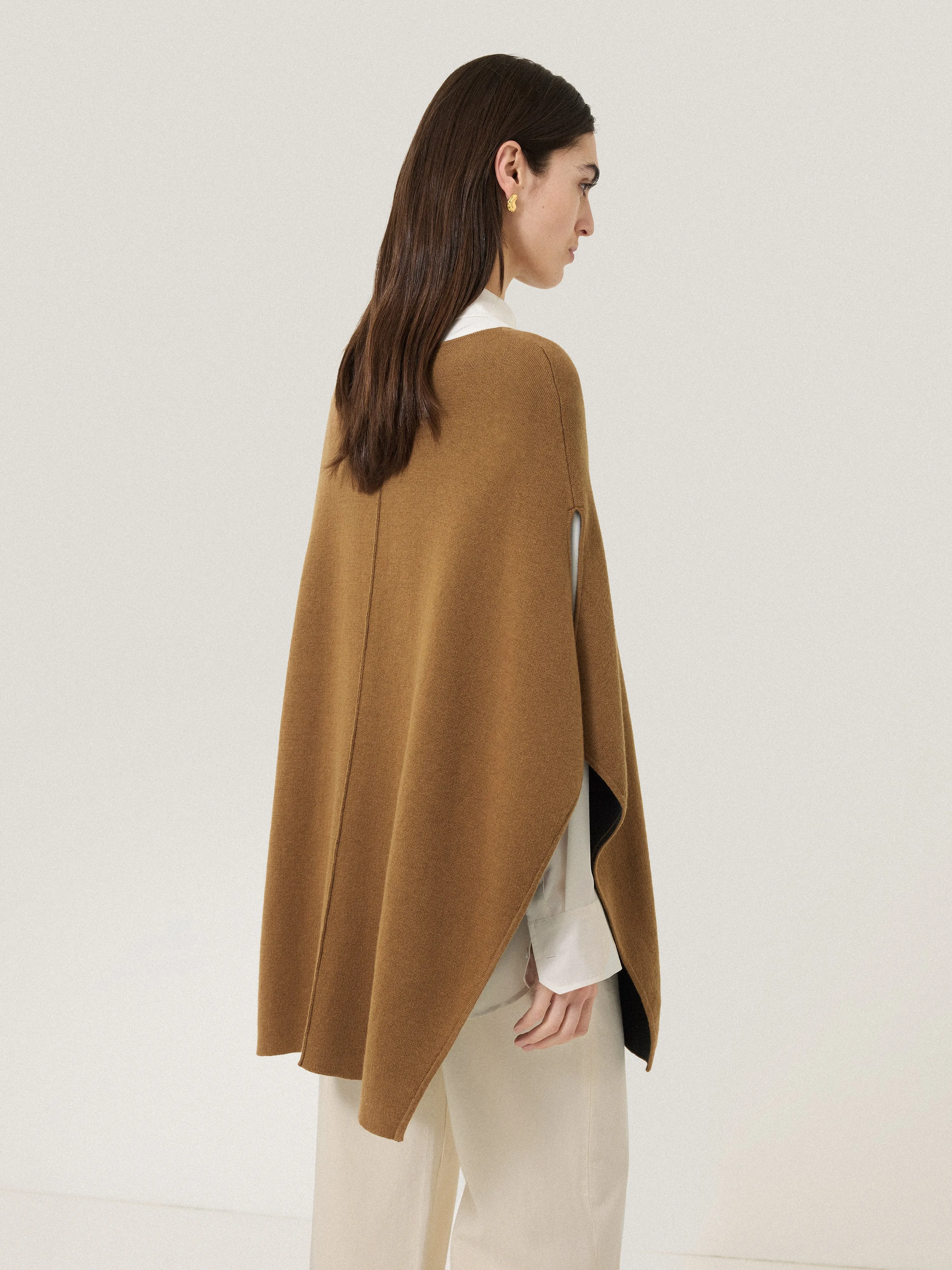 Double Face Knit Poncho | Toffee sold by Jigsaw product image thumbnail 5
