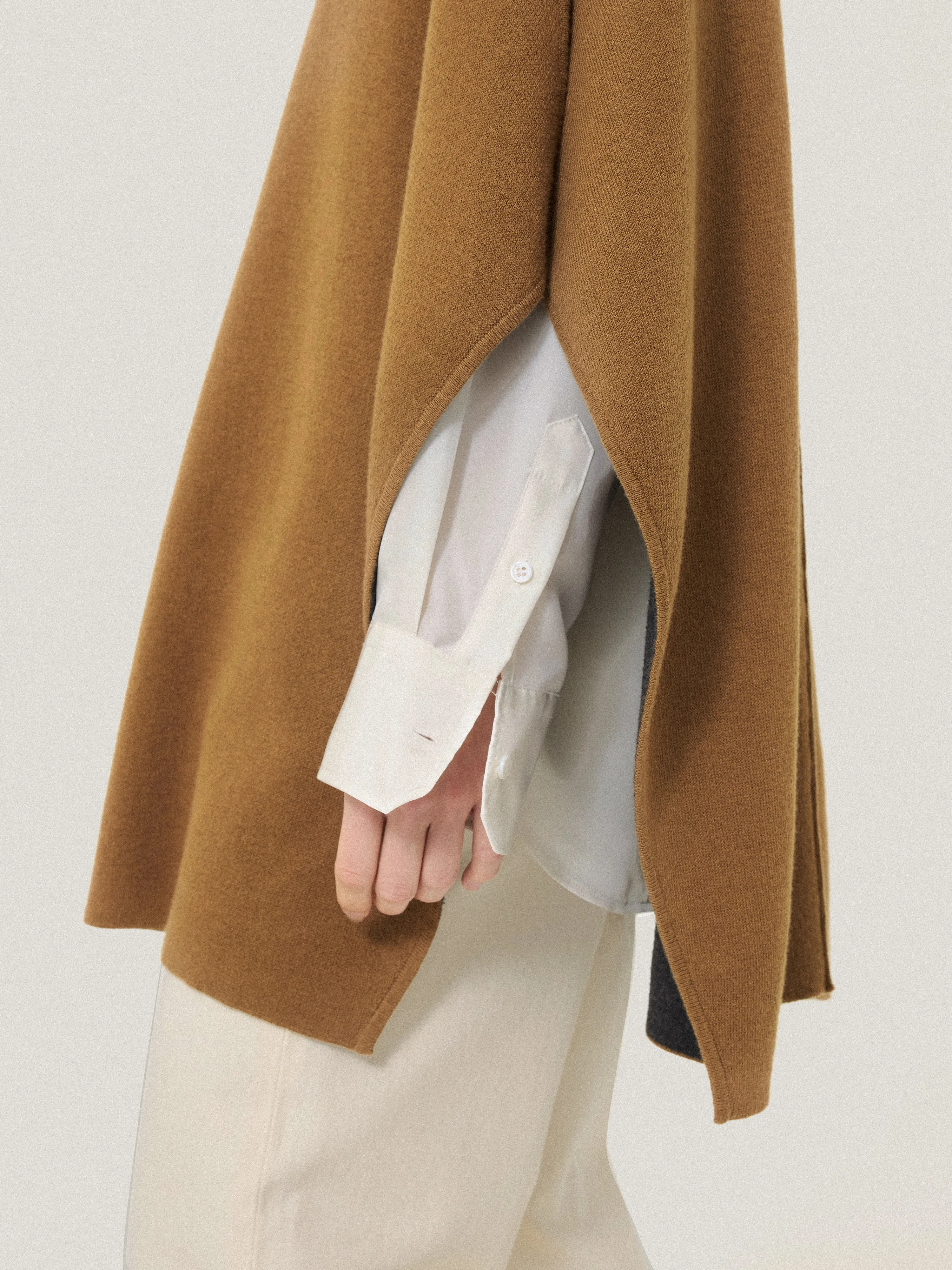 Double Face Knit Poncho | Toffee sold by Jigsaw product image thumbnail 2