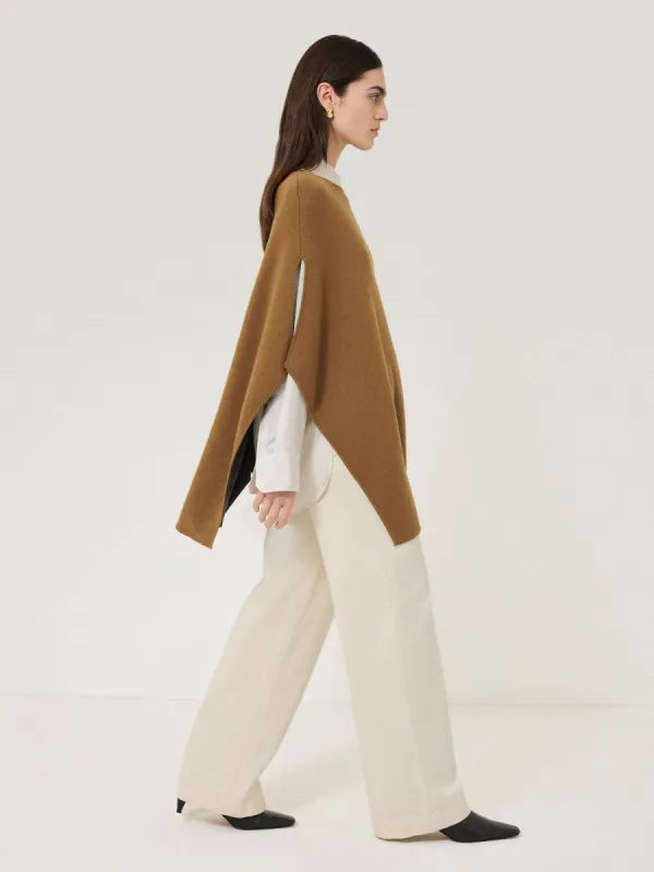 Double Face Knit Poncho | Toffee sold by Jigsaw