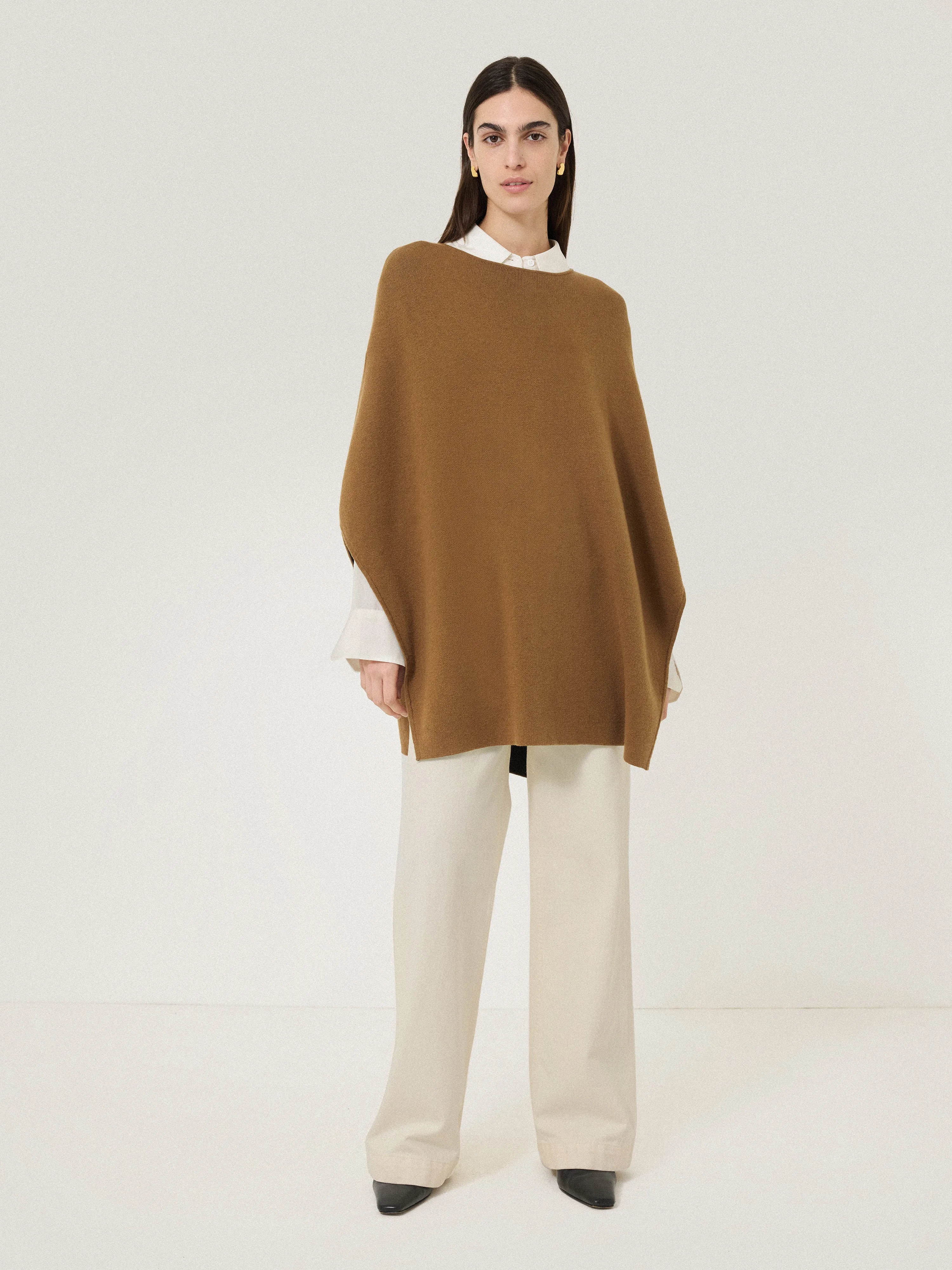 Double Face Knit Poncho | Toffee sold by Jigsaw product image thumbnail 3