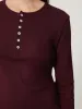 Pointelle Henley Top | Burgundy sold by Jigsaw
