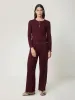Pointelle Henley Top | Burgundy sold by Jigsaw