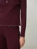 Pointelle Henley Top | Burgundy sold by Jigsaw