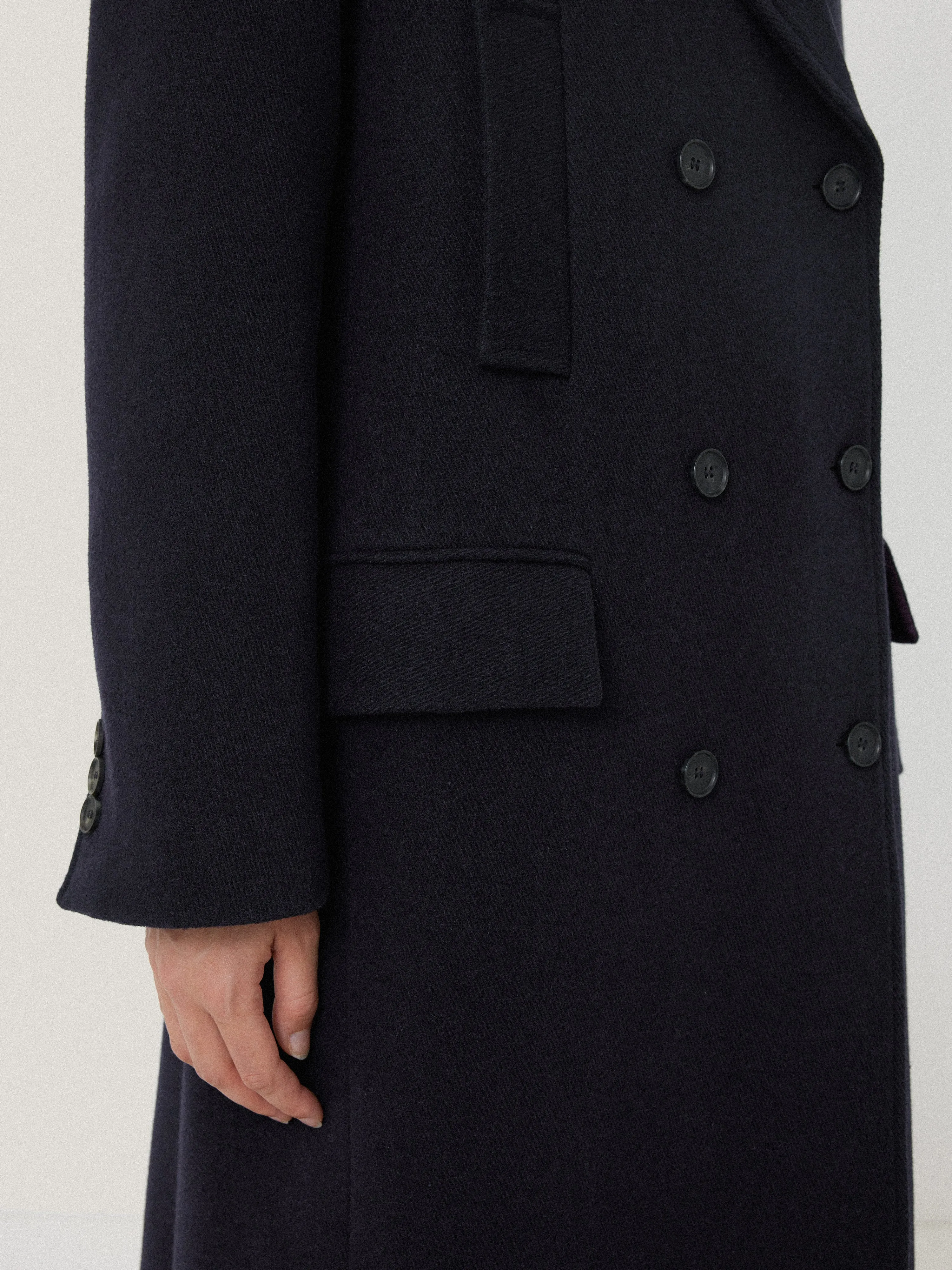 Wool Double Breasted Overcoat | Navy sold by Jigsaw product image thumbnail 3
