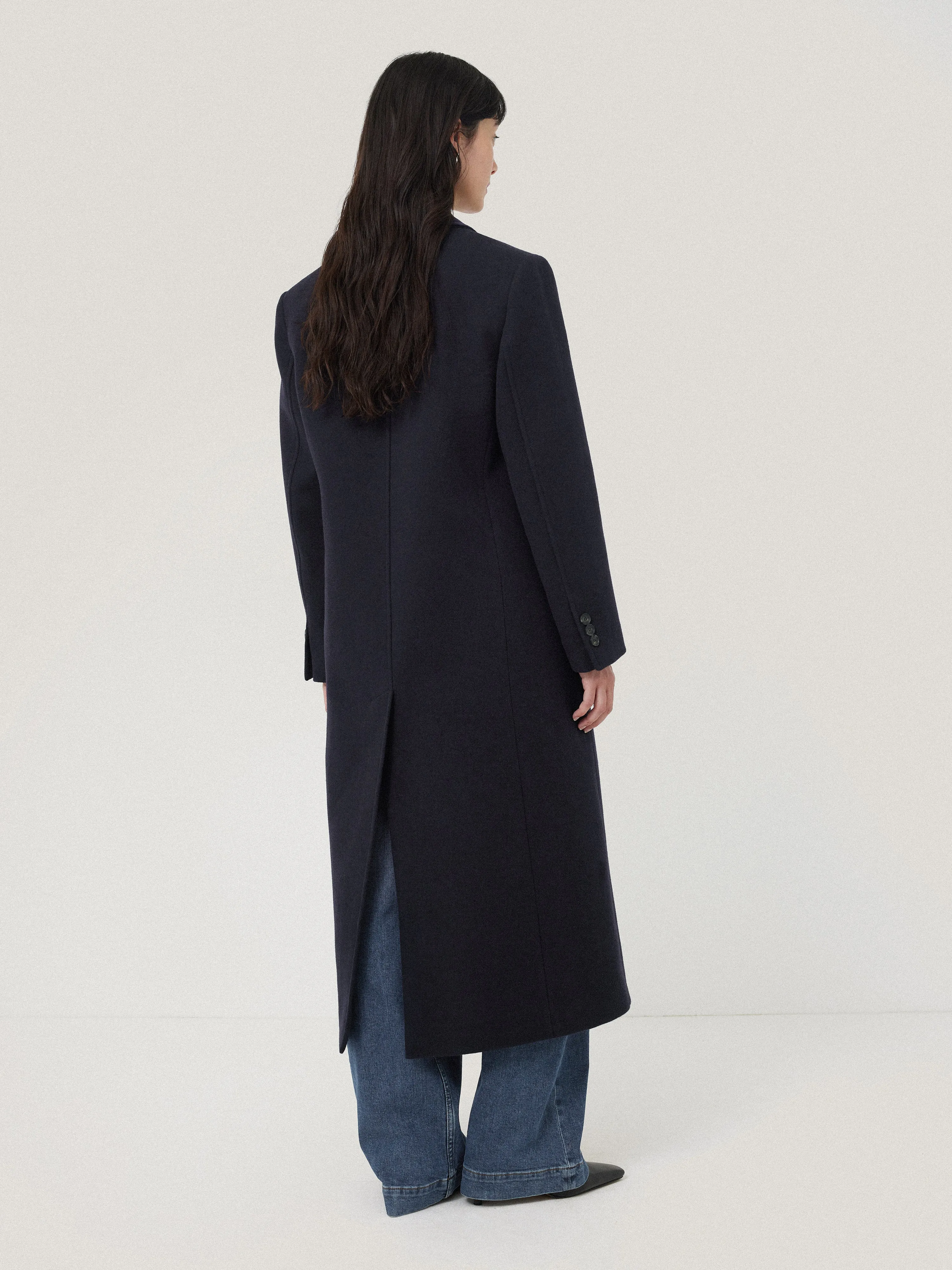 Wool Double Breasted Overcoat | Navy sold by Jigsaw product image thumbnail 4