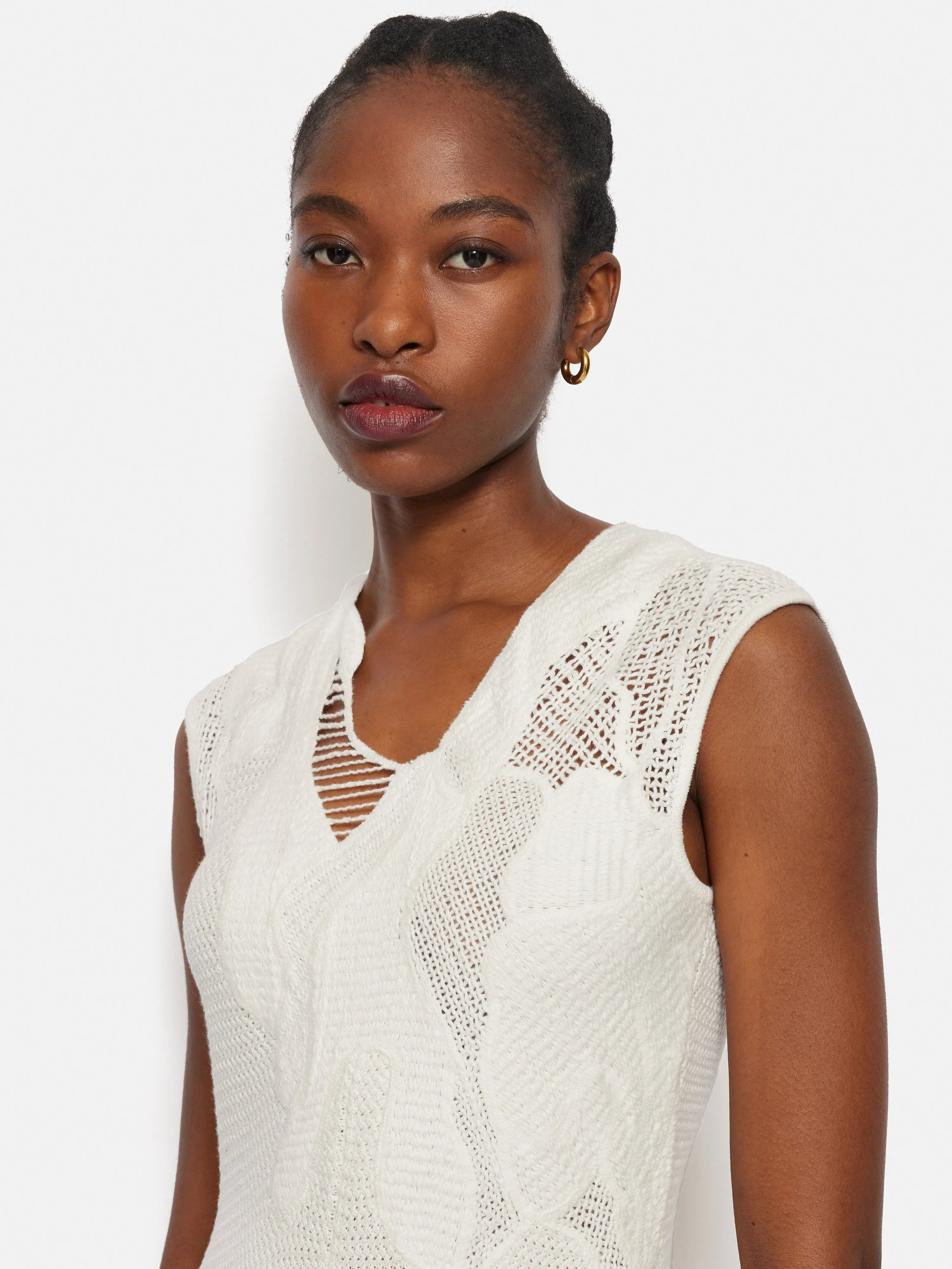 Abstract Lace Embroidery Dress | Ivory sold by Jigsaw product image thumbnail 3