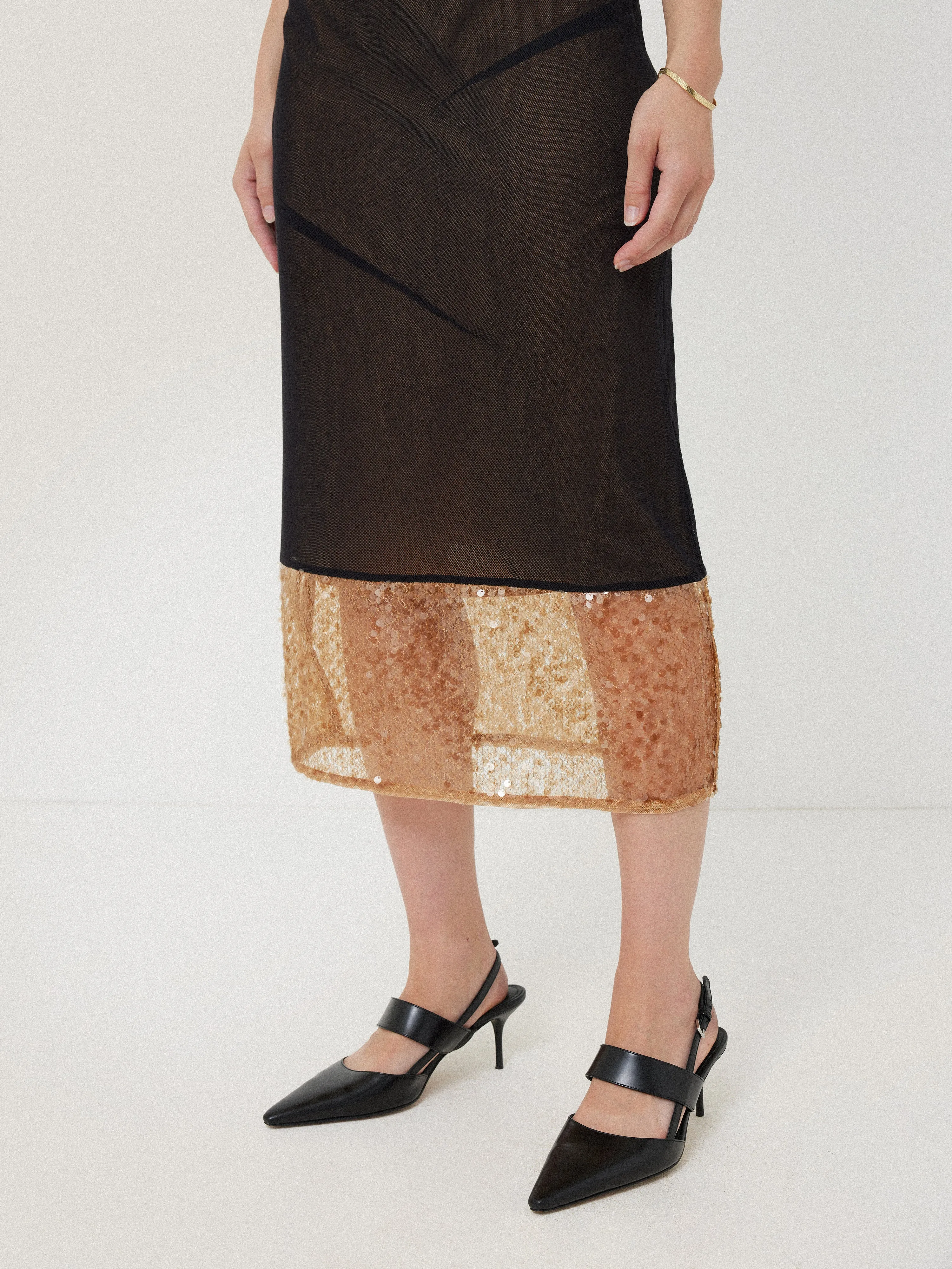 Sequin Mesh Dress | Black sold by Jigsaw product image thumbnail 4