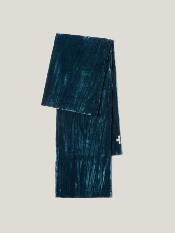 Plisse Velvet Scarf | Teal sold by Jigsaw