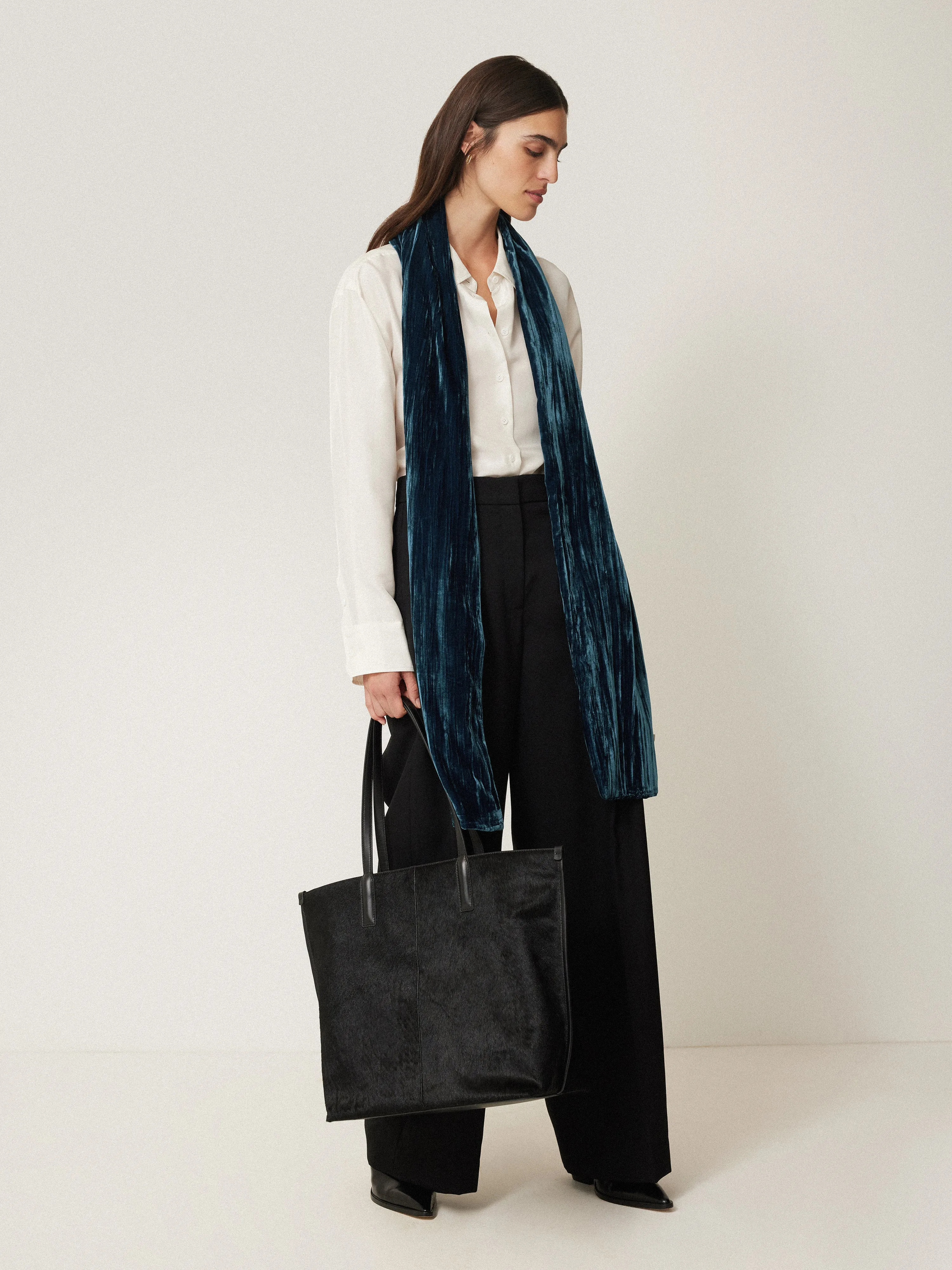 Plisse Velvet Scarf | Teal sold by Jigsaw product image thumbnail 2