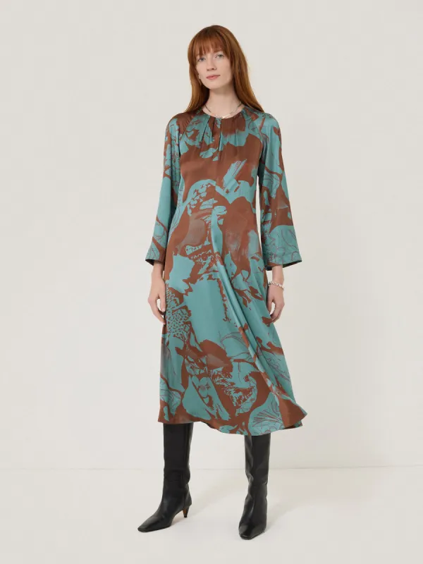 Collage Stitch Detail Dress | Blue sold by Jigsaw