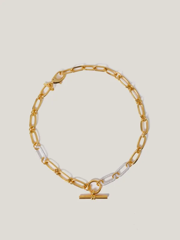 Pave Trombone Chain Necklace | Gold sold by Jigsaw