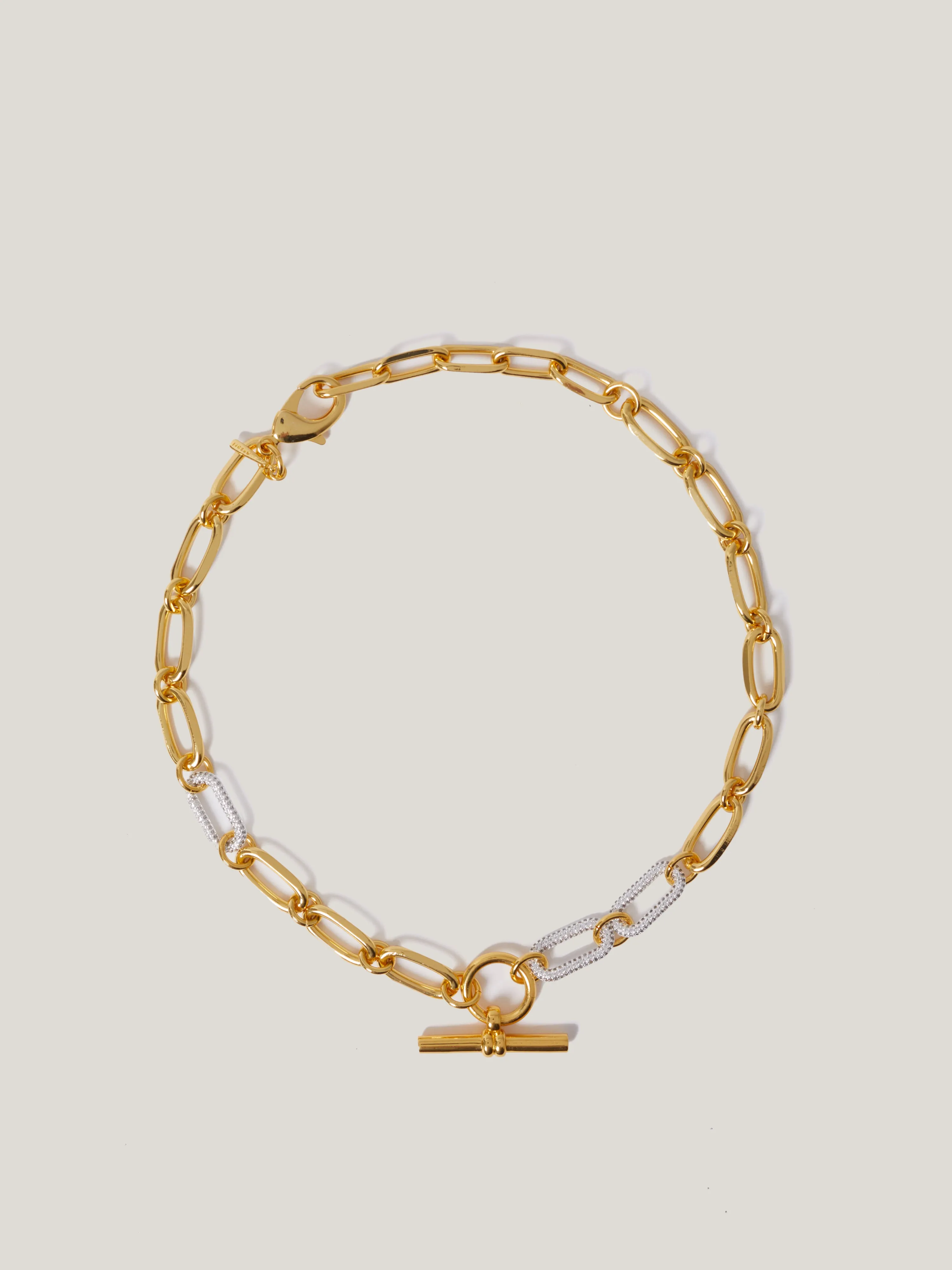 Pave Trombone Chain Necklace | Gold sold by Jigsaw