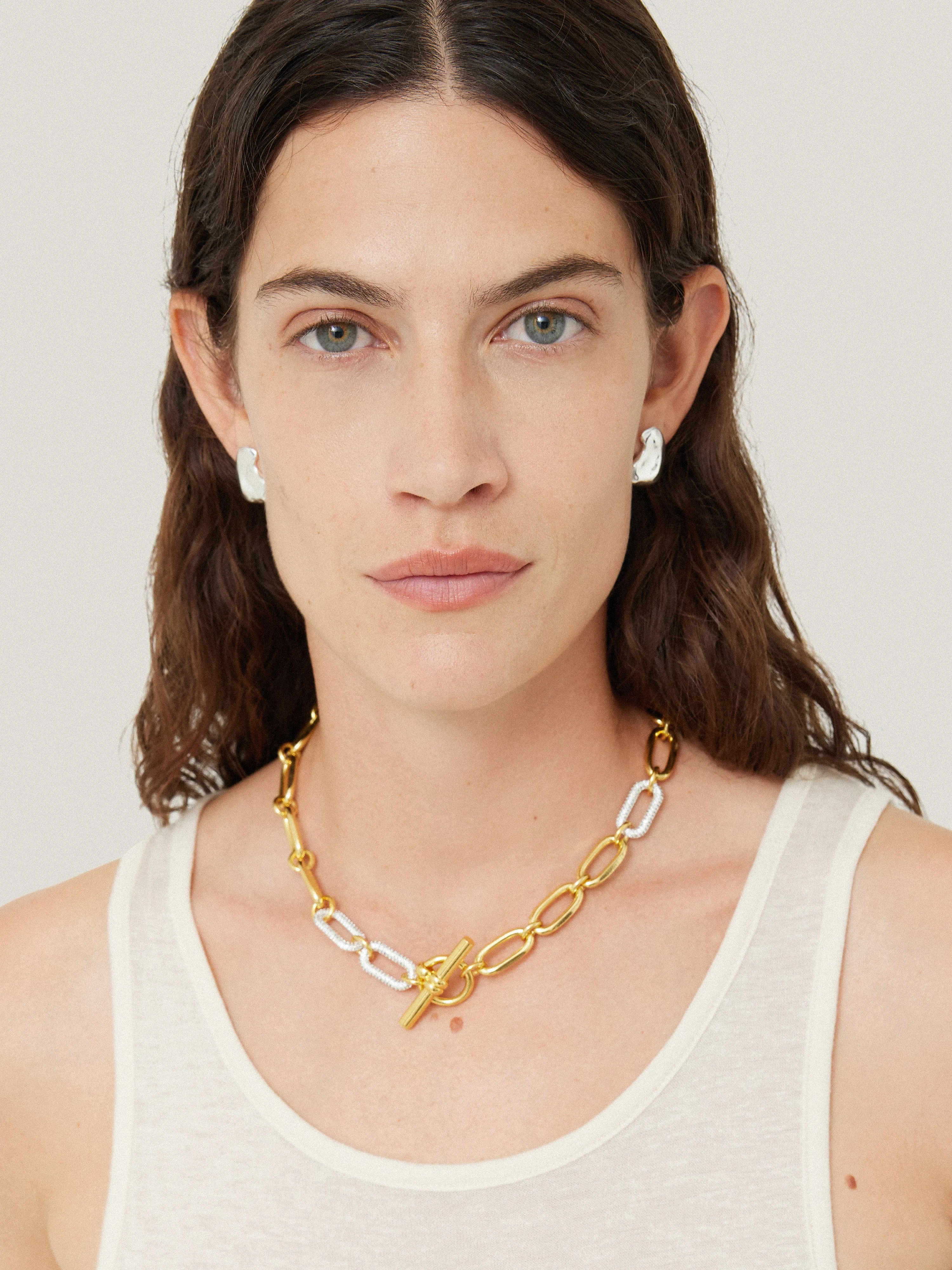 Pave Trombone Chain Necklace | Gold sold by Jigsaw product image thumbnail 3