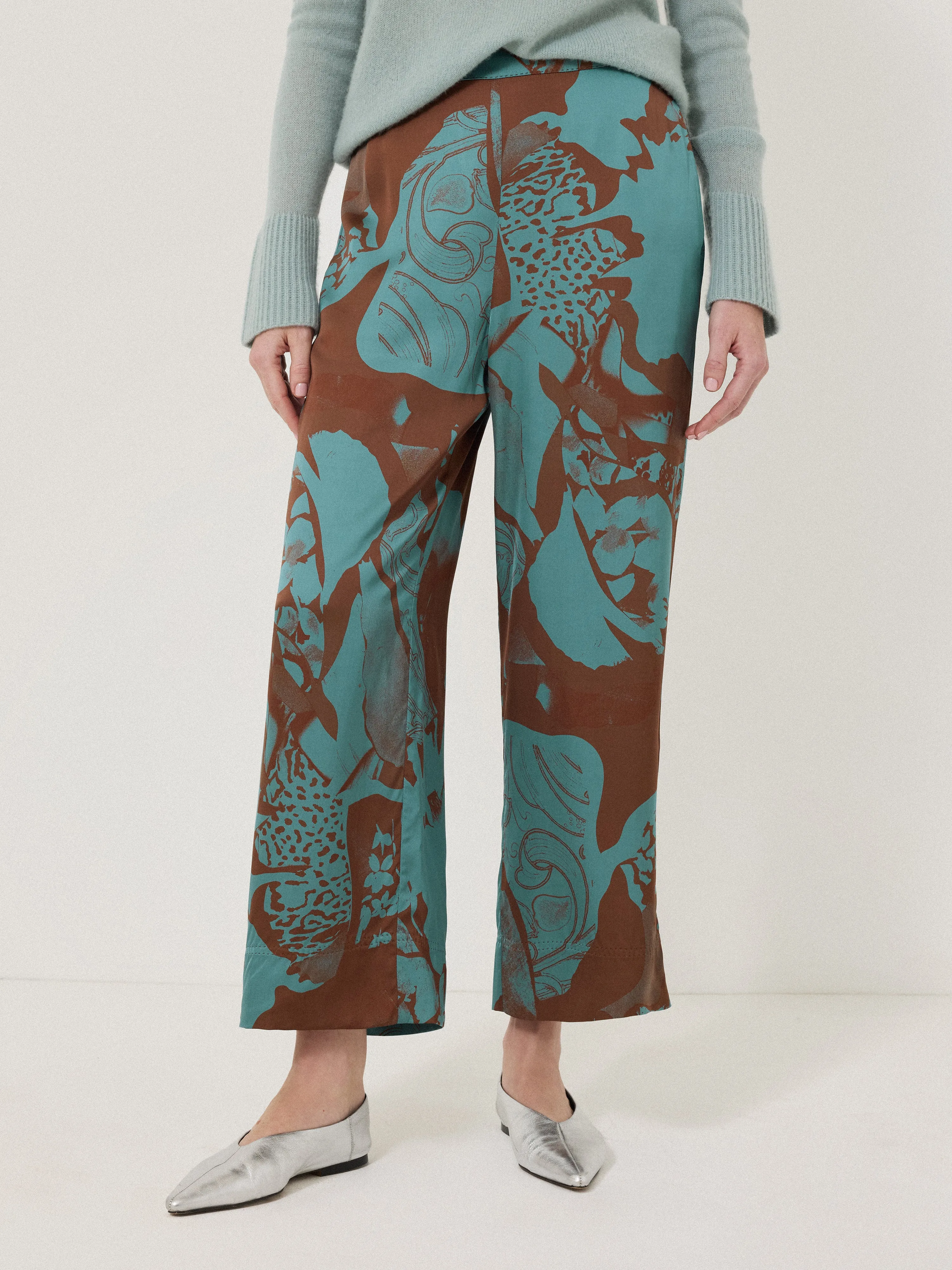 Collage Stitch Detail Trouser | Blue sold by Jigsaw
