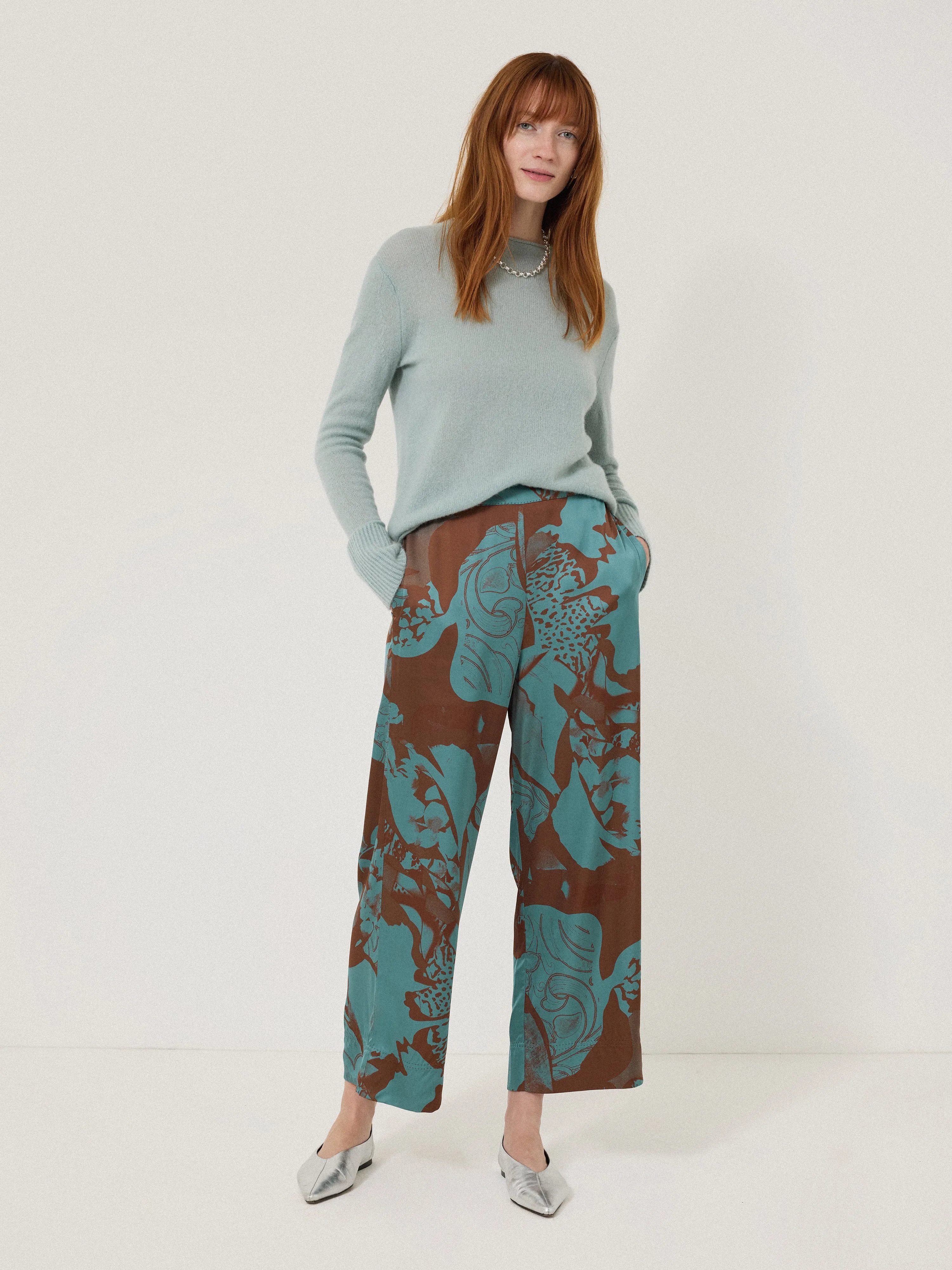 Collage Stitch Detail Trouser | Blue sold by Jigsaw product image thumbnail 3