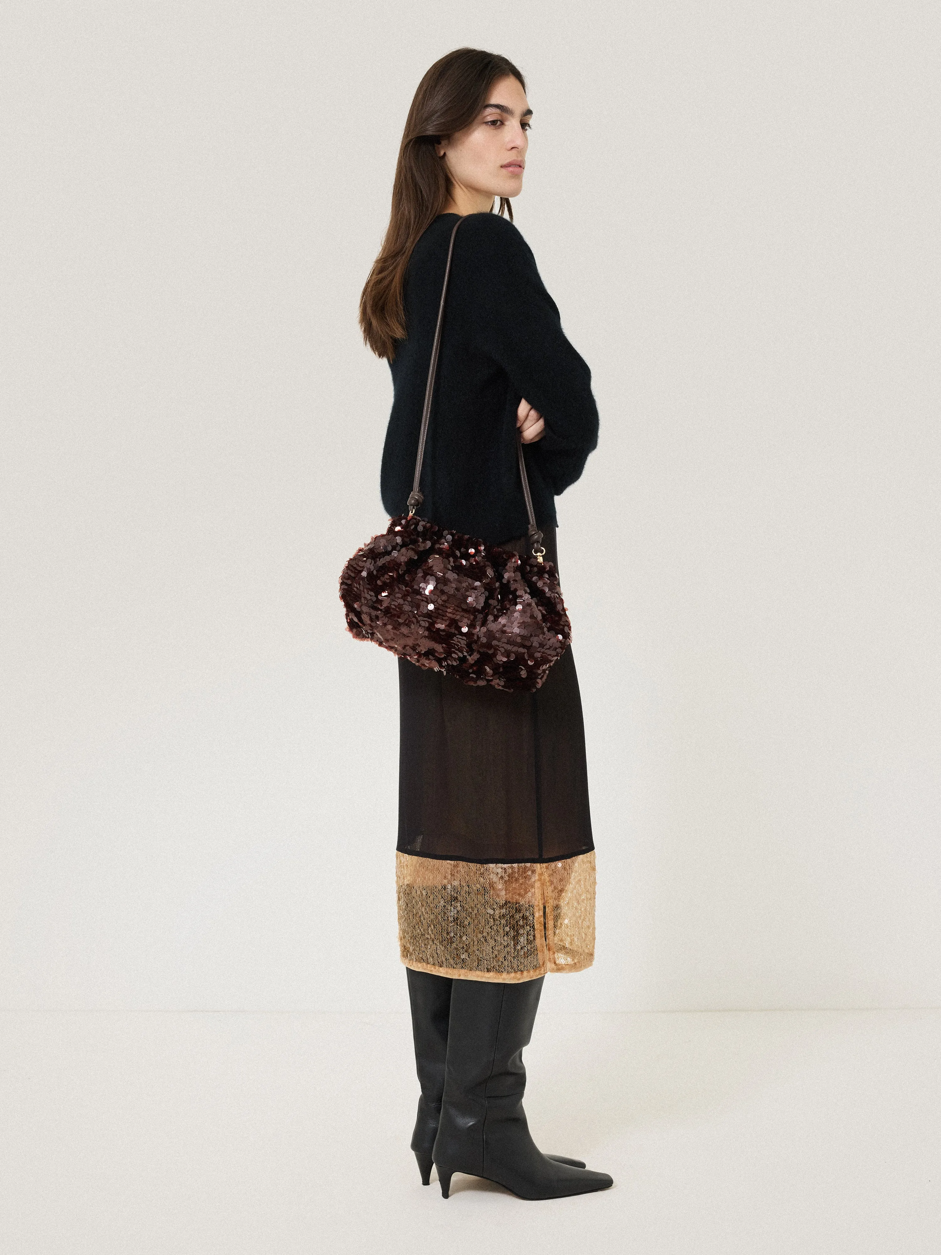 Oversized Sequin Clutch | Brown sold by Jigsaw product image thumbnail 3