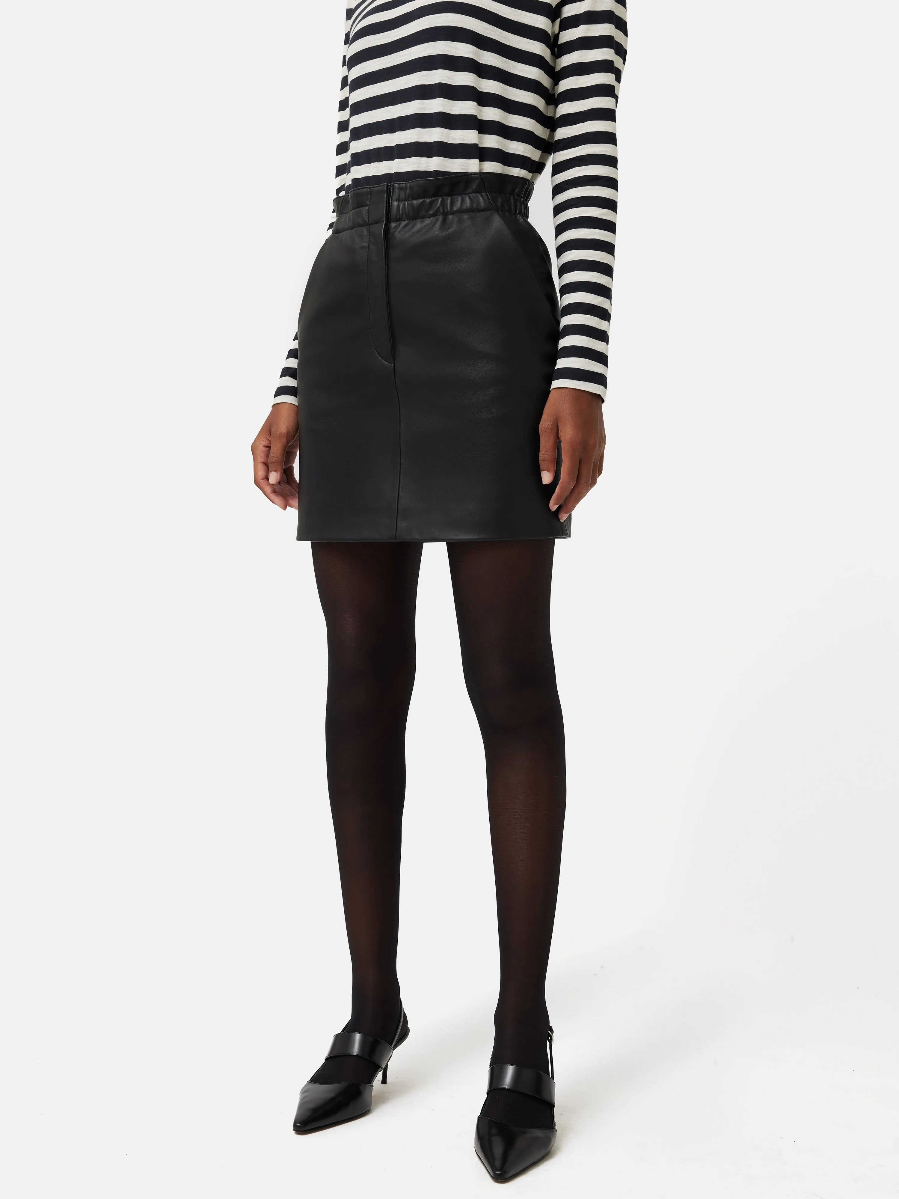 Leather Mini Skirt | Black sold by Jigsaw