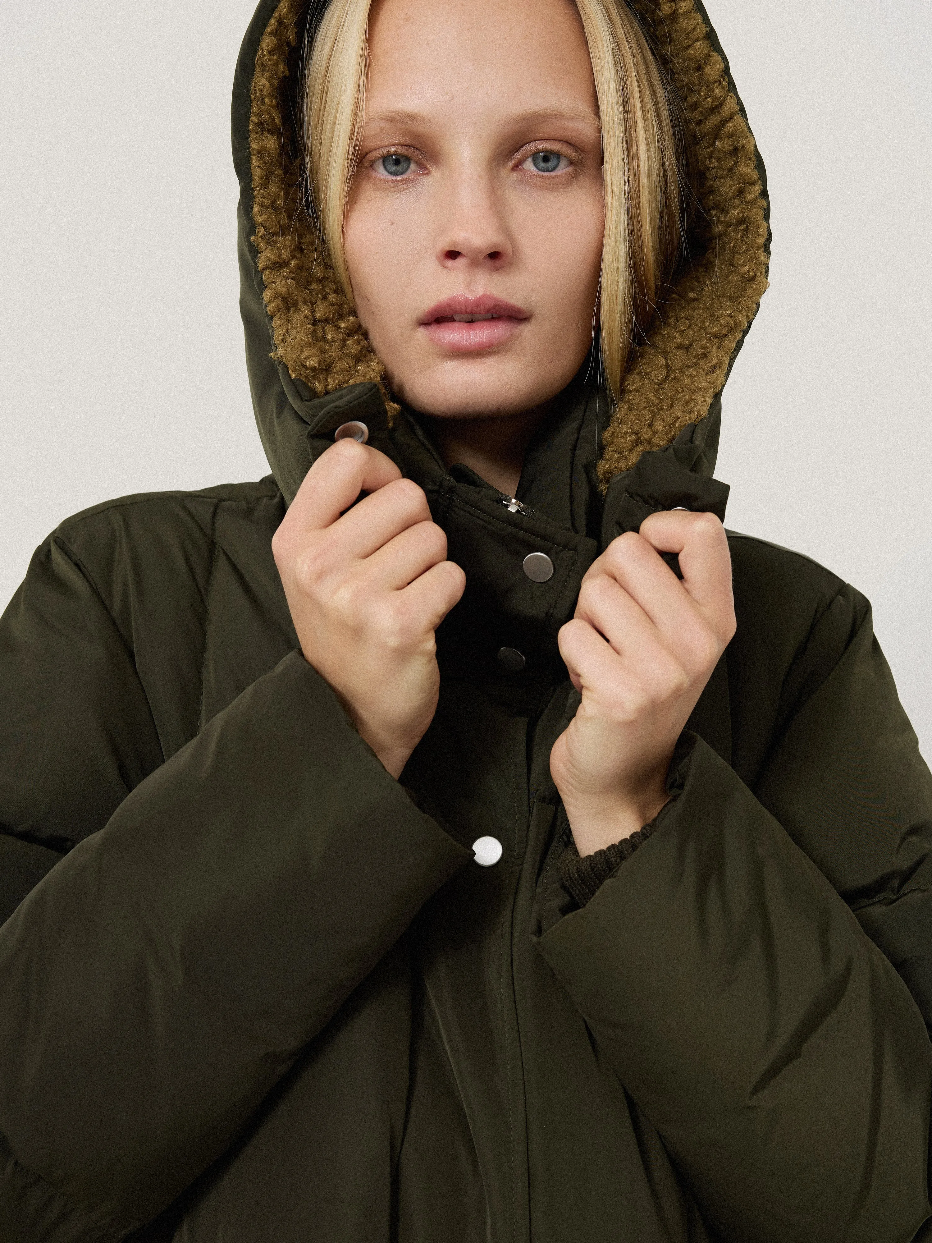 Relaxed Longline Puffer Coat | Dark Kale sold by Jigsaw product image thumbnail 2