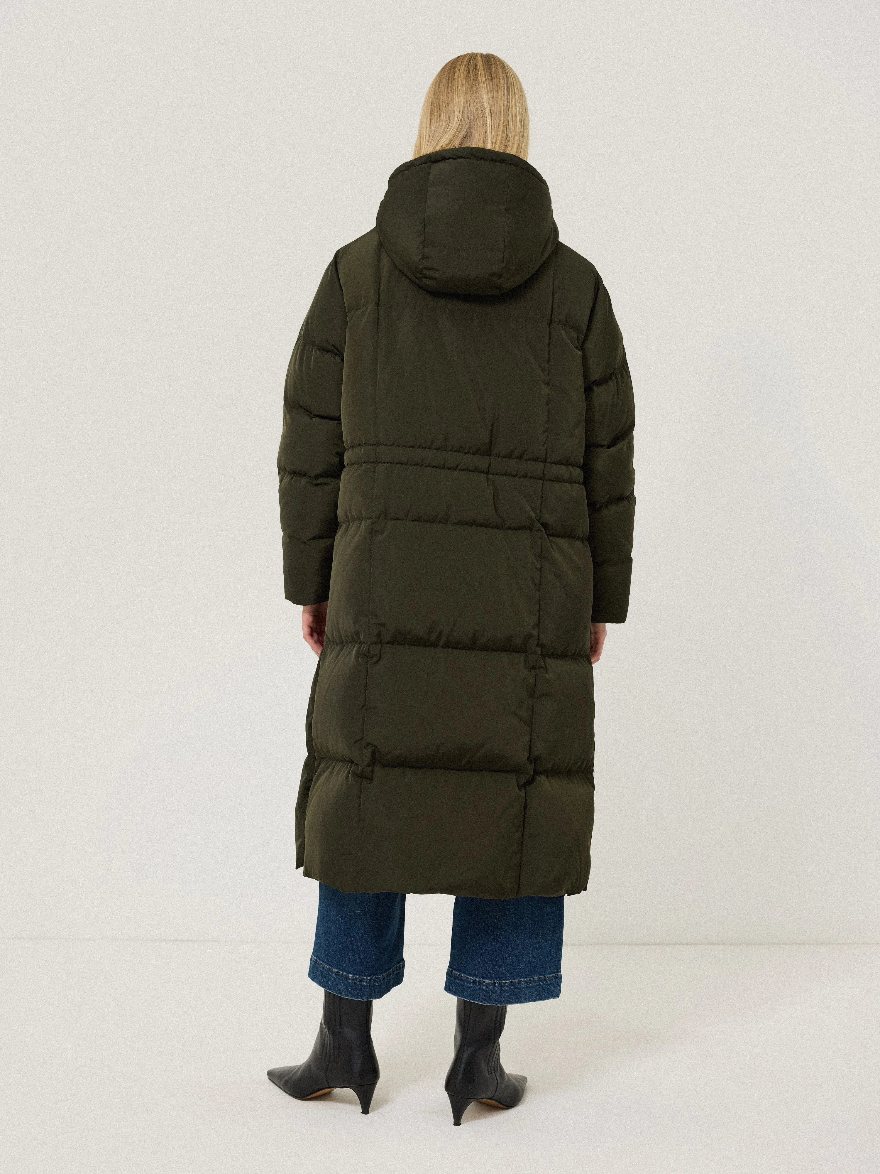 Relaxed Longline Puffer Coat | Dark Kale sold by Jigsaw product image thumbnail 4