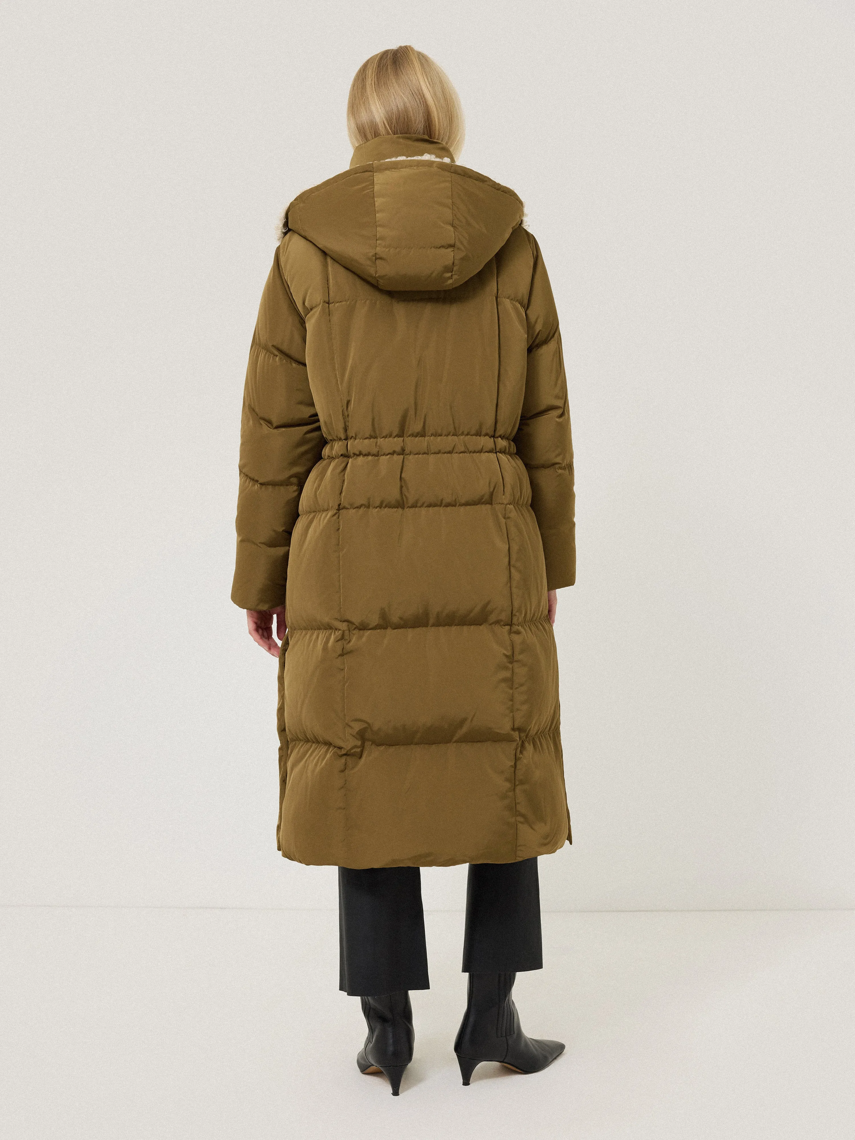 Relaxed Longline Puffer Coat | Stone sold by Jigsaw product image thumbnail 4