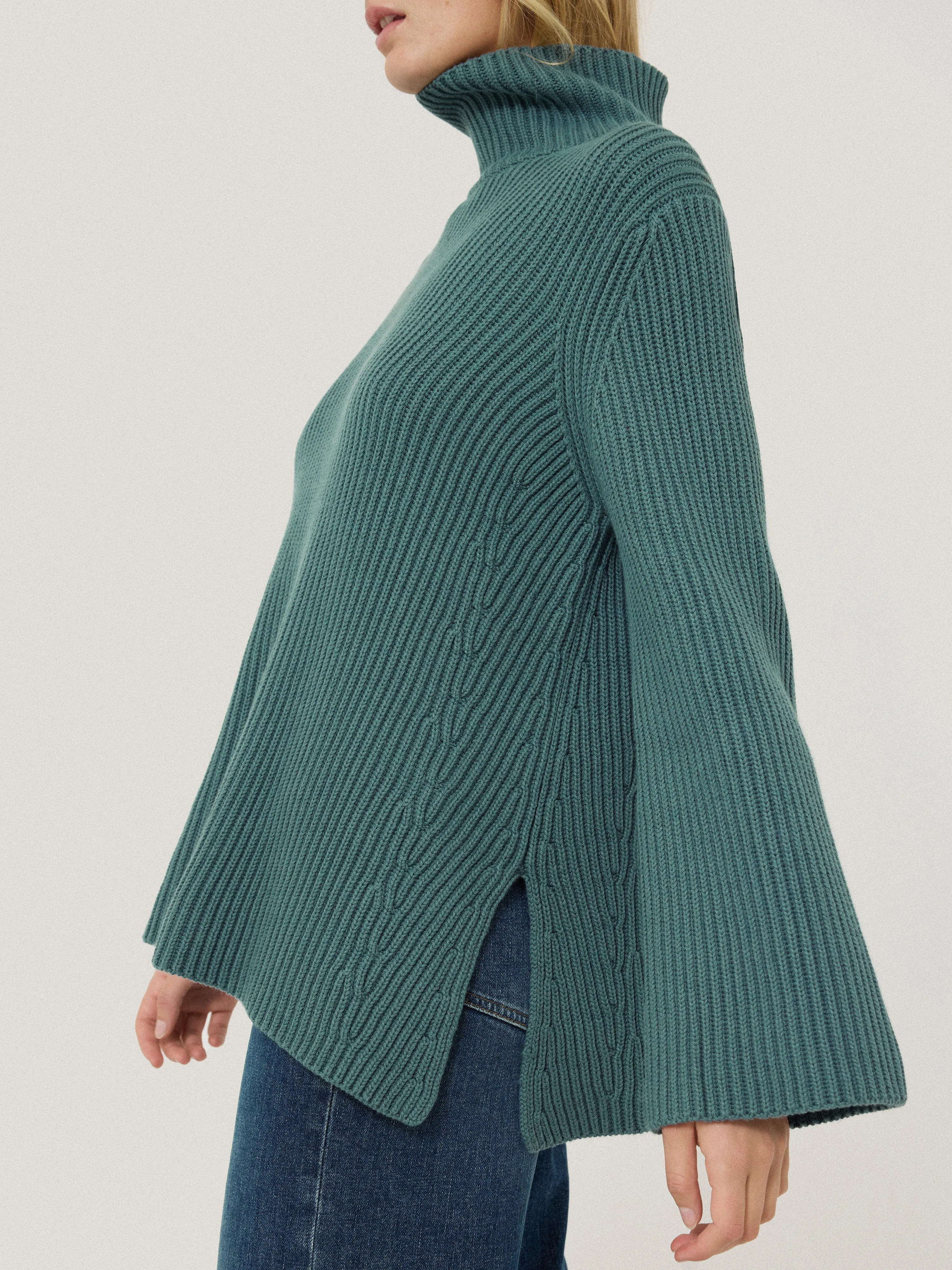 Cotton Blend Faroe Fishermans | Blue sold by Jigsaw product image thumbnail 3