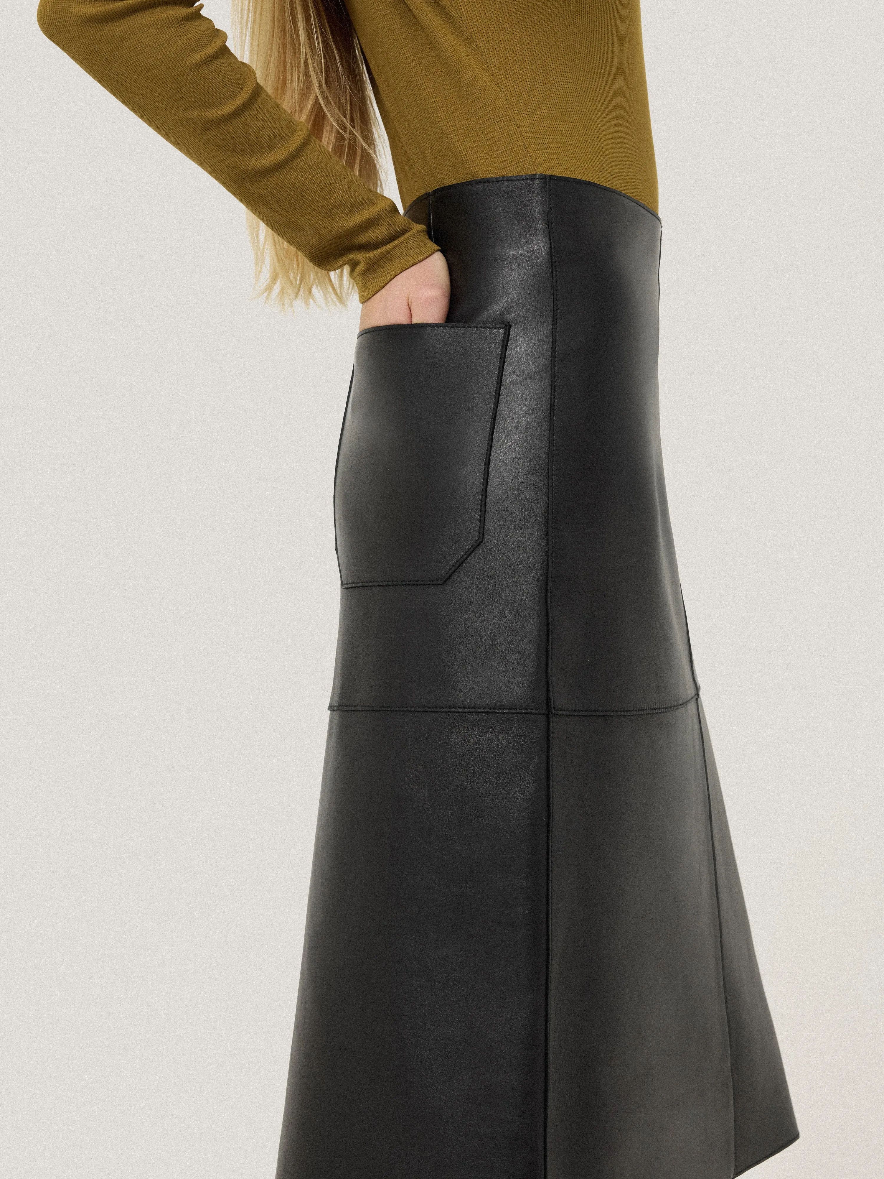 Bonded Leather Skirt | Black sold by Jigsaw product image thumbnail 3