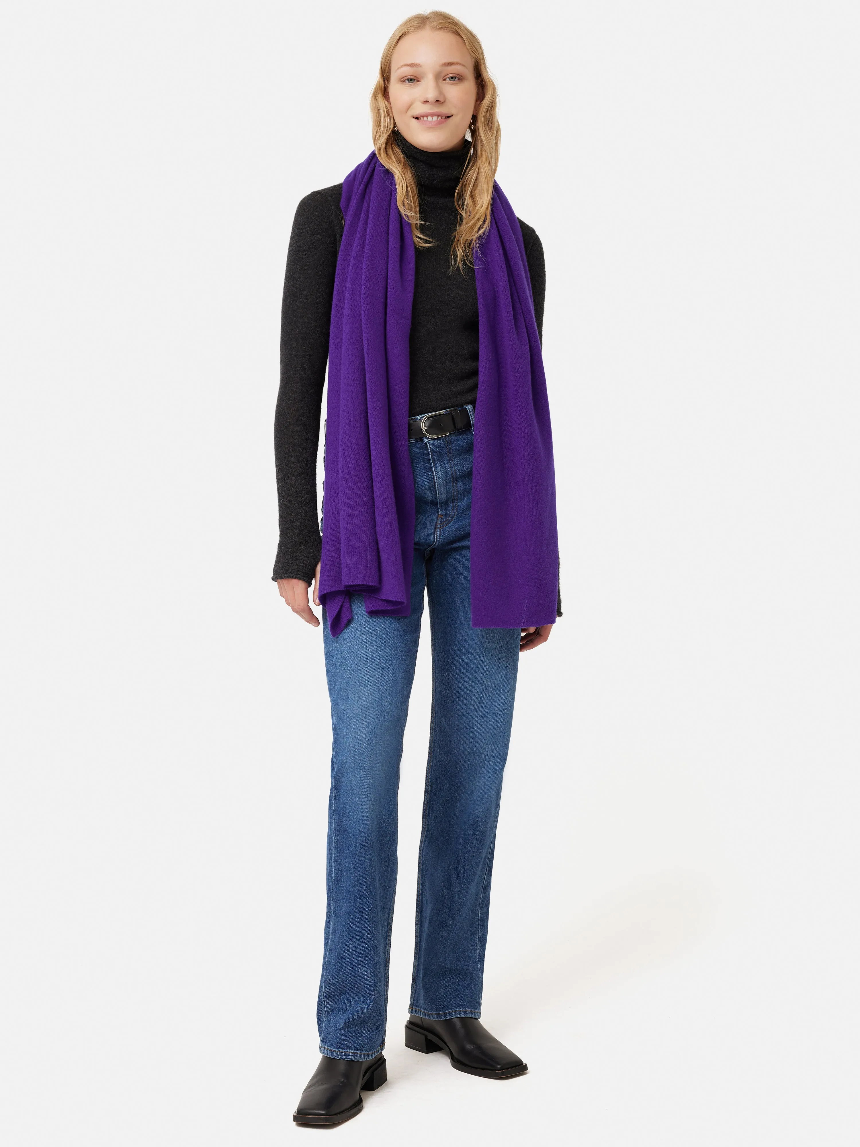 Miller Wool Cashmere Blend Scarf | Purple sold by Jigsaw product image thumbnail 2