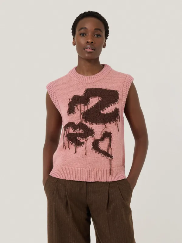 Graffiti Lips Tank | Pink sold by Jigsaw